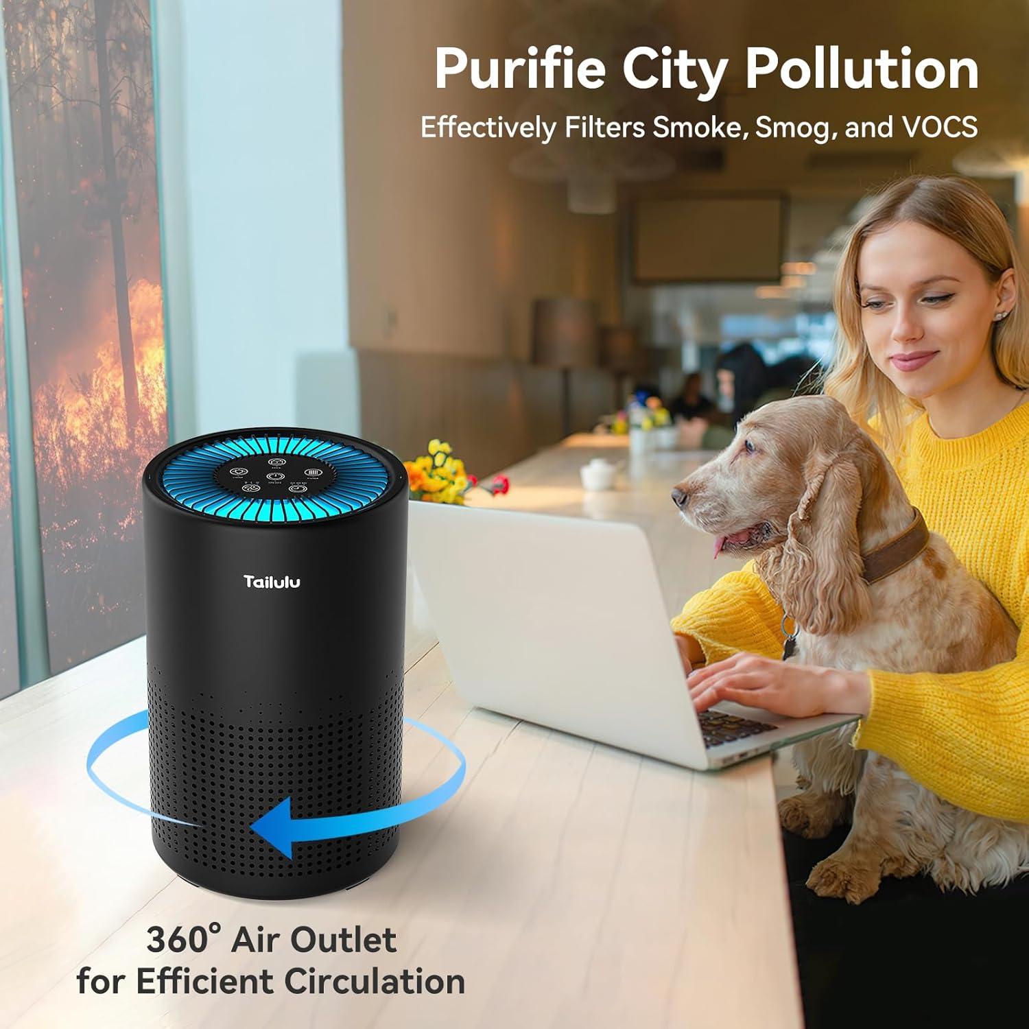 Purificador de Aire Tailulu AP052 HEPA H14 1200 ft² Silencioso