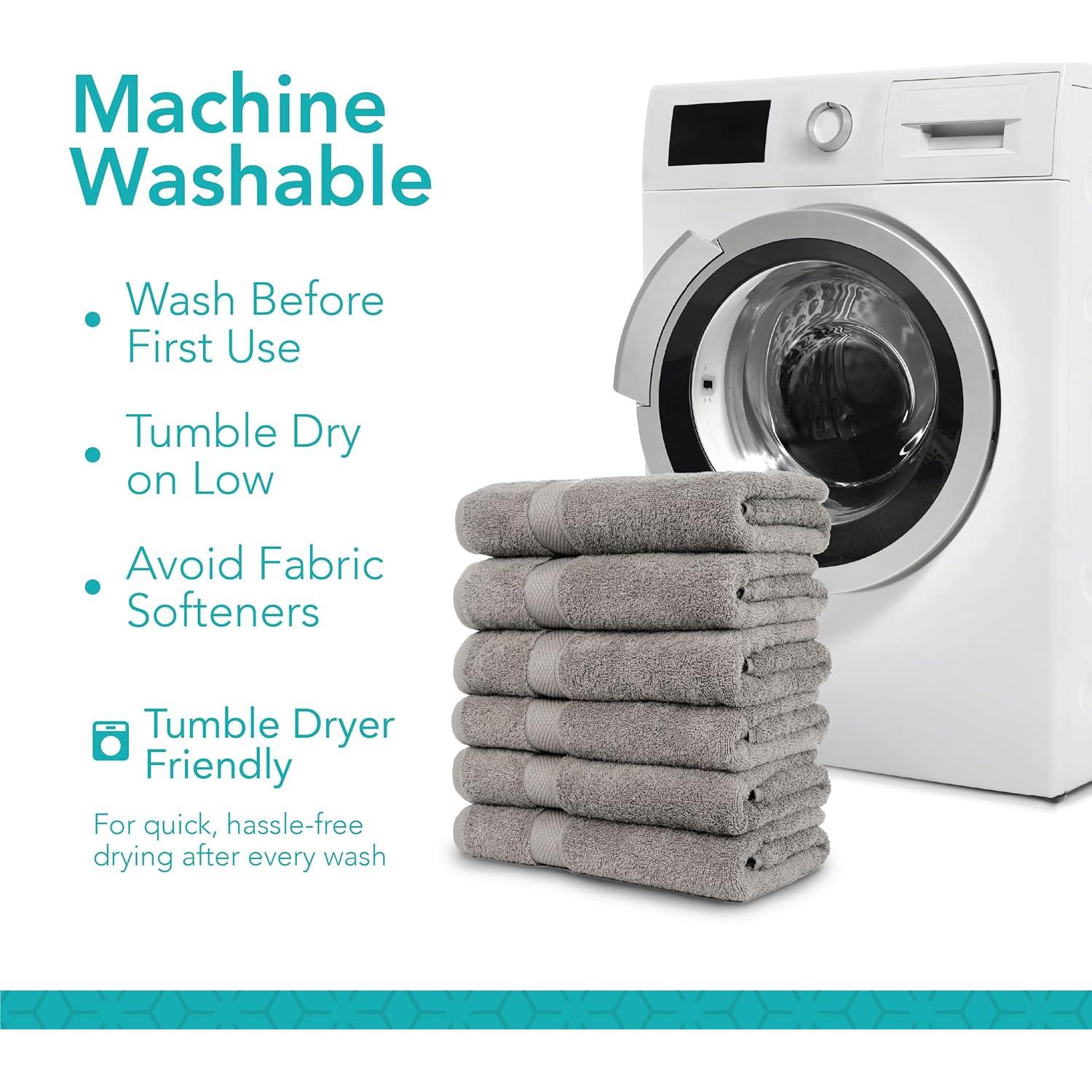 Juego de 6 Toallas de Baño Pleasant Home 100% Algodón Gris