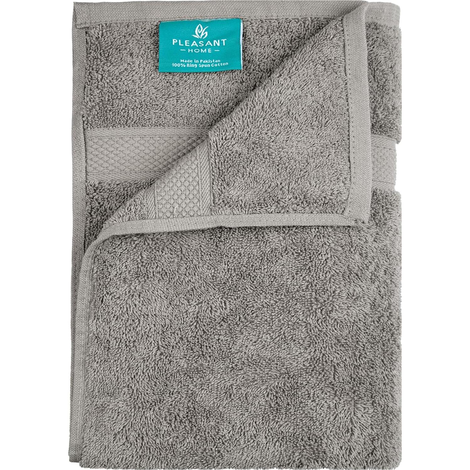 Juego de 6 Toallas de Baño Pleasant Home 100% Algodón Gris