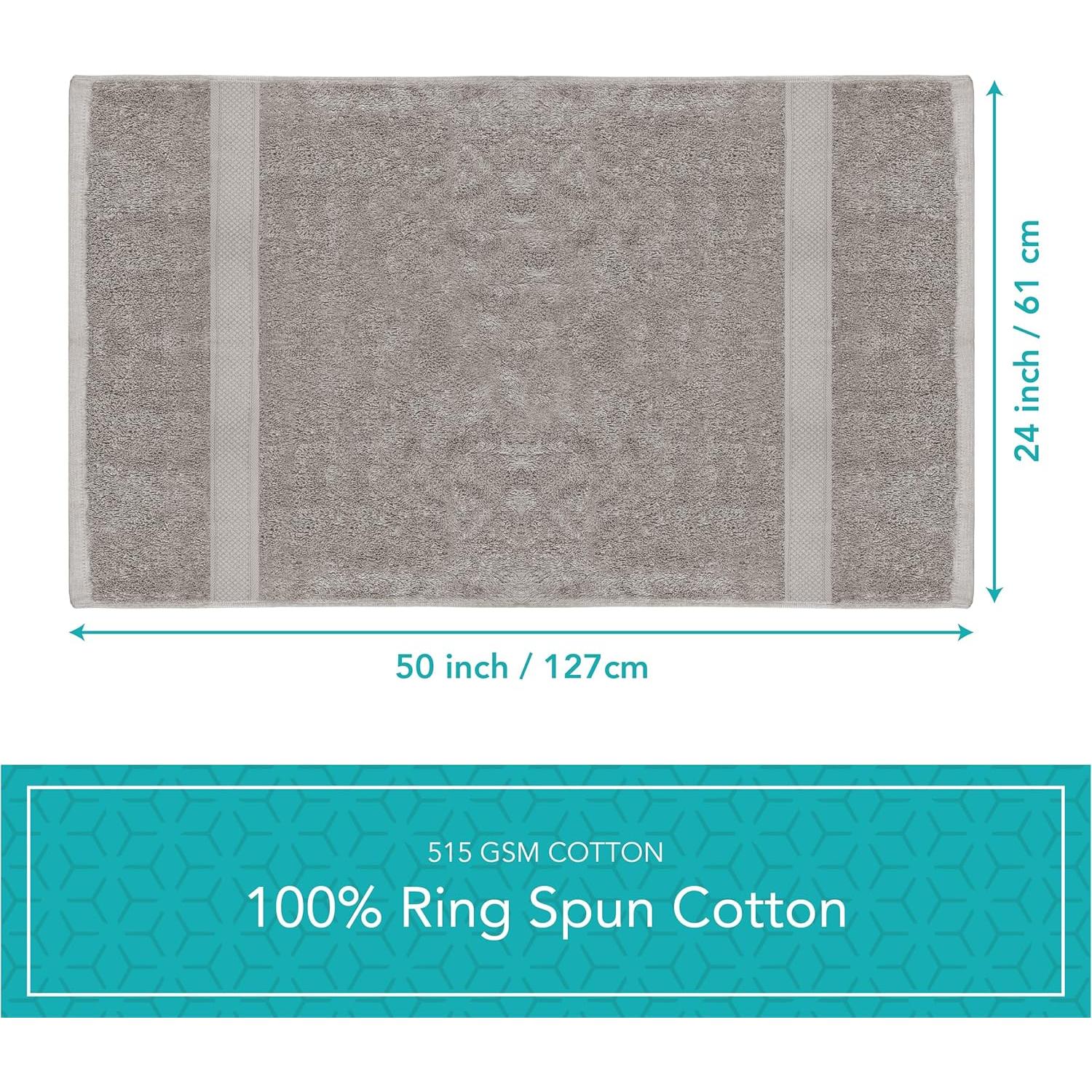 Juego de 6 Toallas de Baño Pleasant Home 100% Algodón Gris