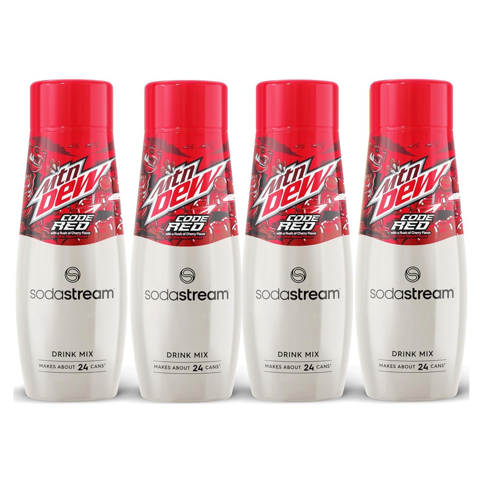Mezcla de Bebida SodaStream Mtn Dew Code Red 440ml - Paquete de 4