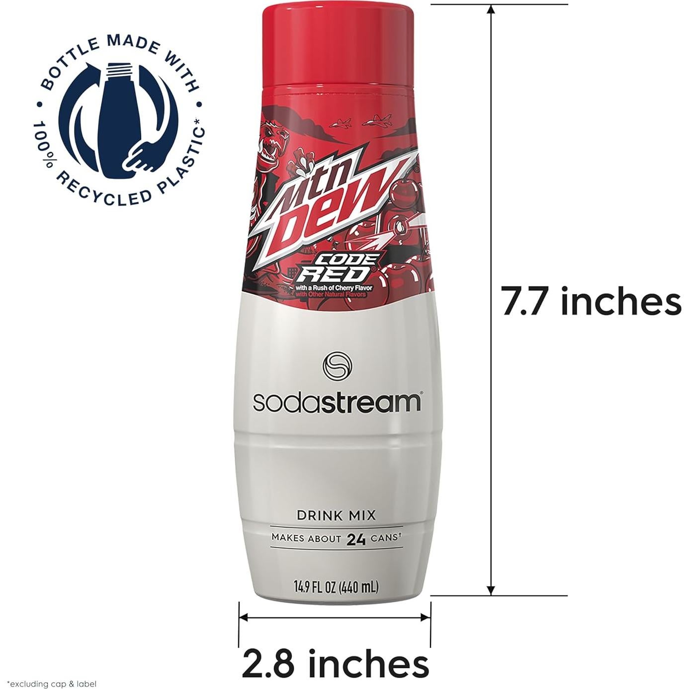 Mezcla de Bebida SodaStream Mtn Dew Code Red 440ml - Paquete de 4