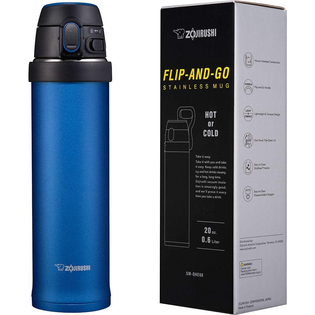 Taza Acero Inoxidable Zojirushi Flip-and-Go 0.47L Azul Cobalto