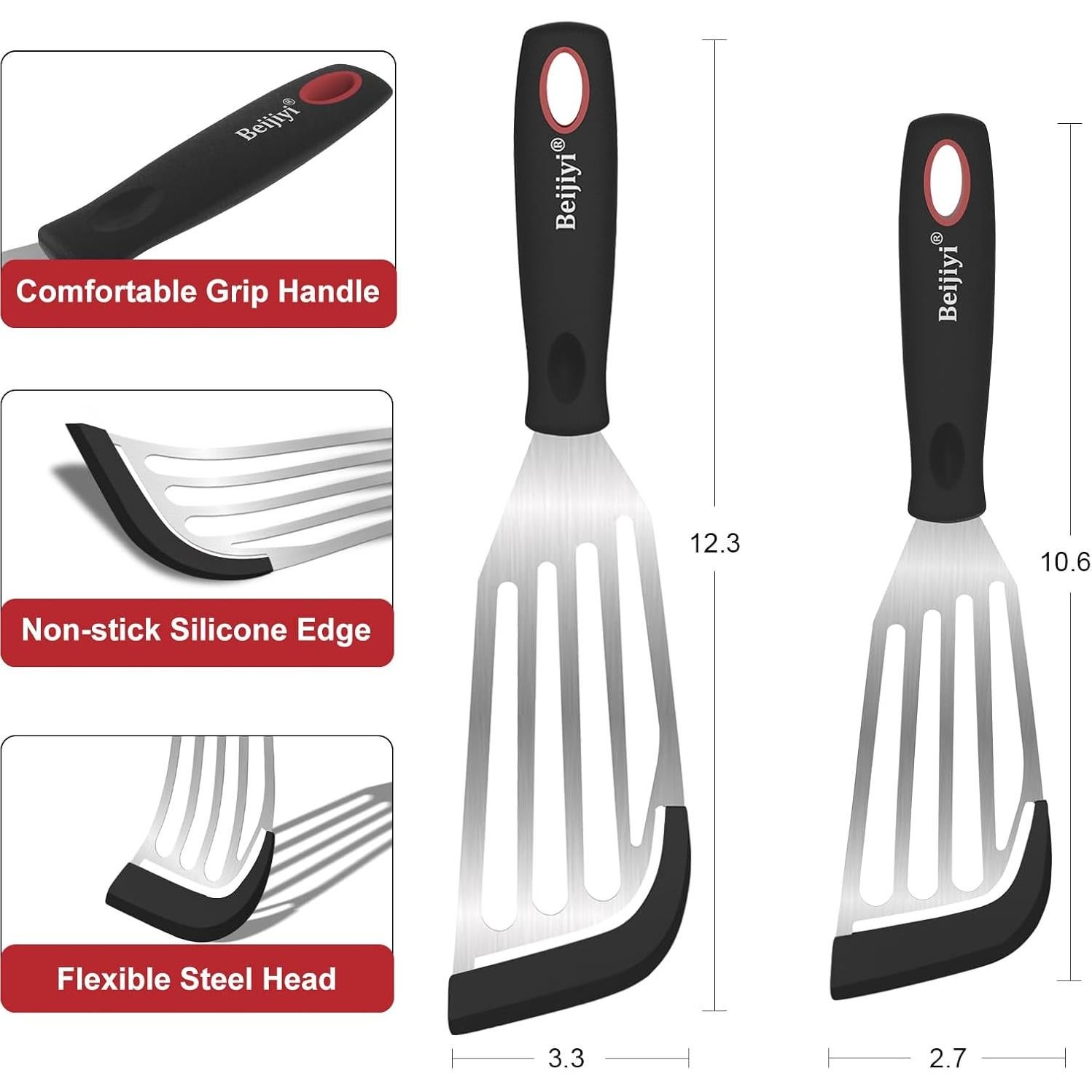 Juego de Espátulas de Pescado Beijiyi 2 Piezas Silicona 31.2 cm