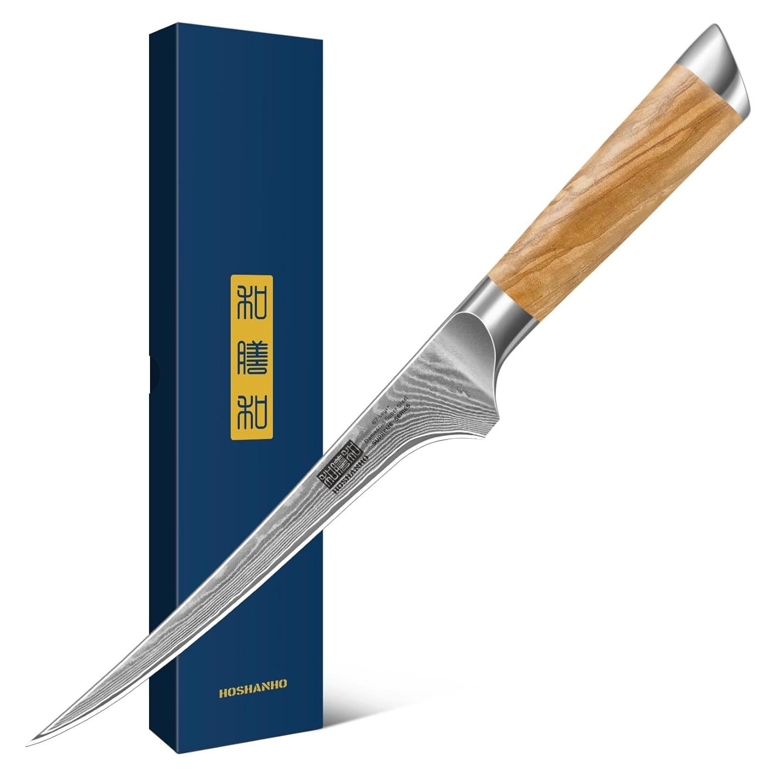 Cuchillo de Filete HOSHANHO 7" Damasco Acero 10Cr15CoMoV