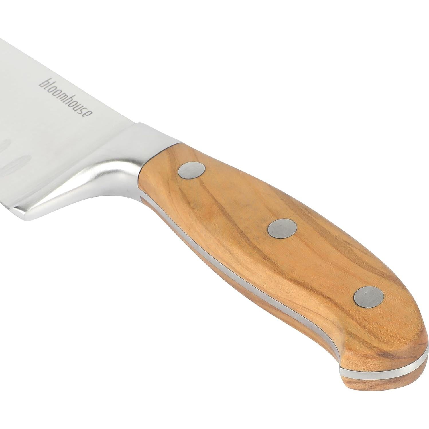 Cuchillo Santoku 7" Bloomhouse - Acero Alemán y Mango de Olivo