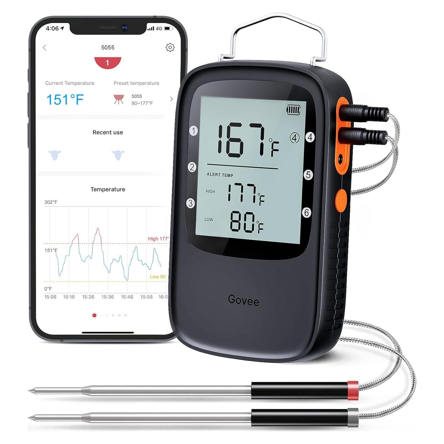 Termómetro de Carne Bluetooth Govee H5055 con 2 Probetas