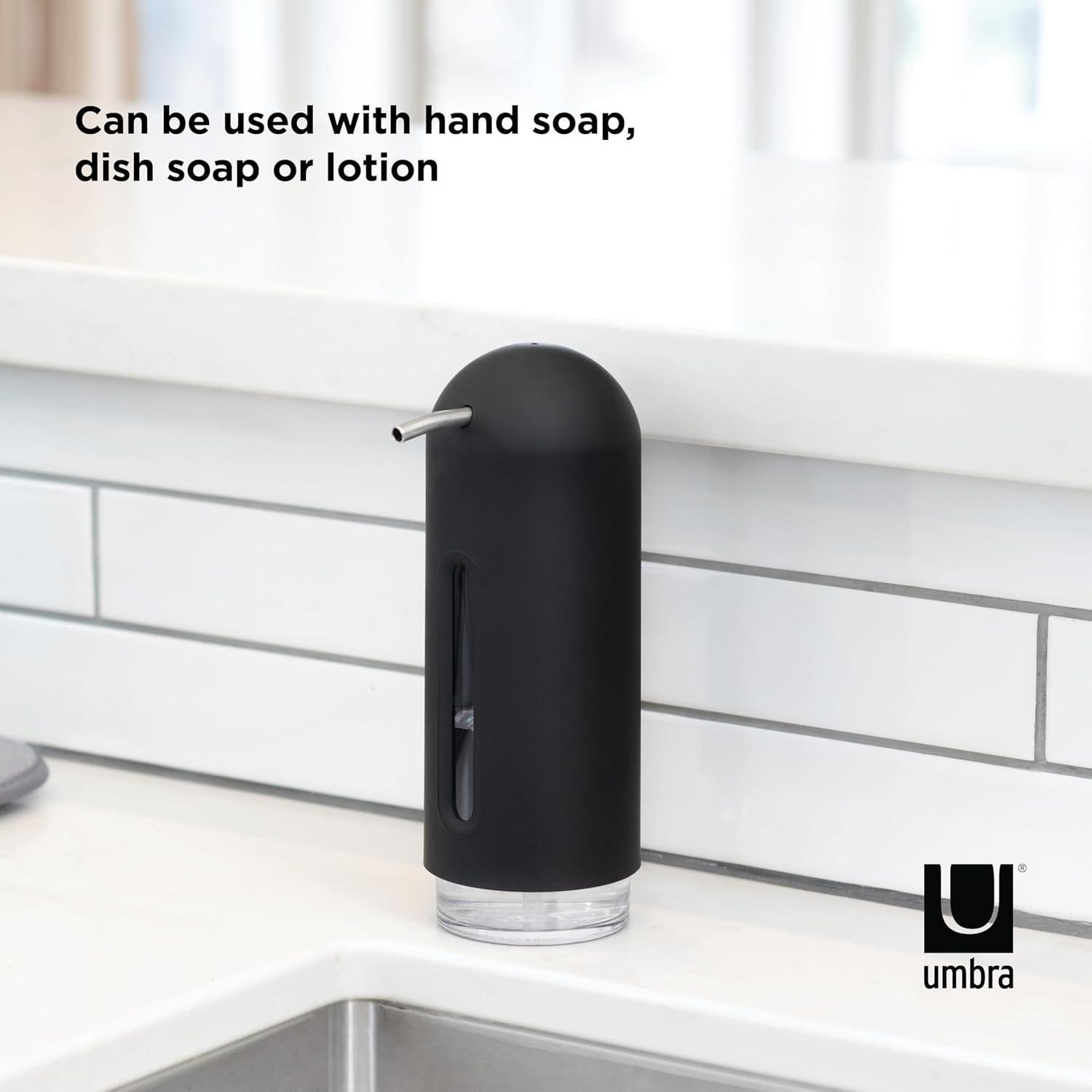 Dispensador de Jabón Pingüino Umbra 355 ml Negro