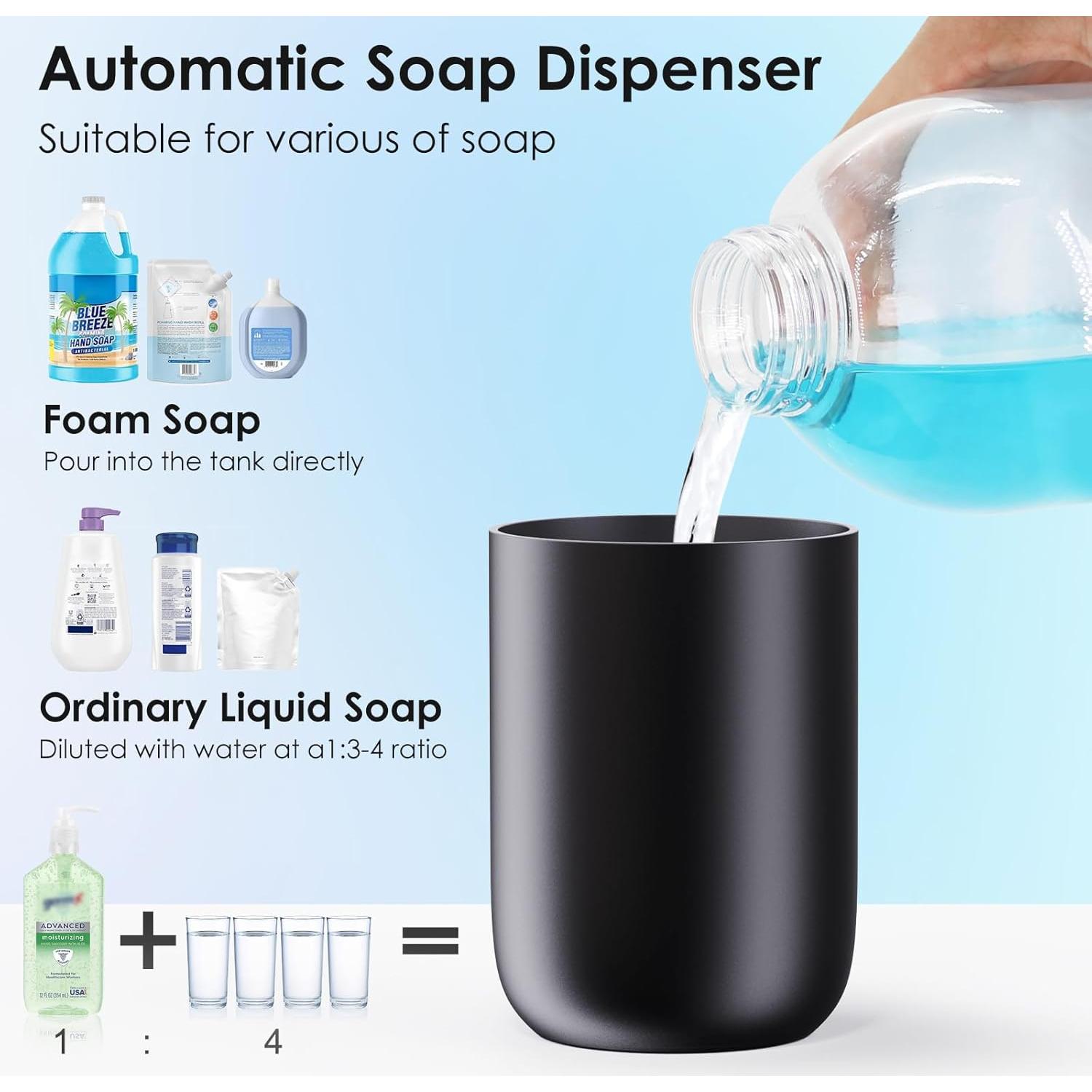 Dispensador de Jabón Automático HOTBABY Negro Recargable USB-C