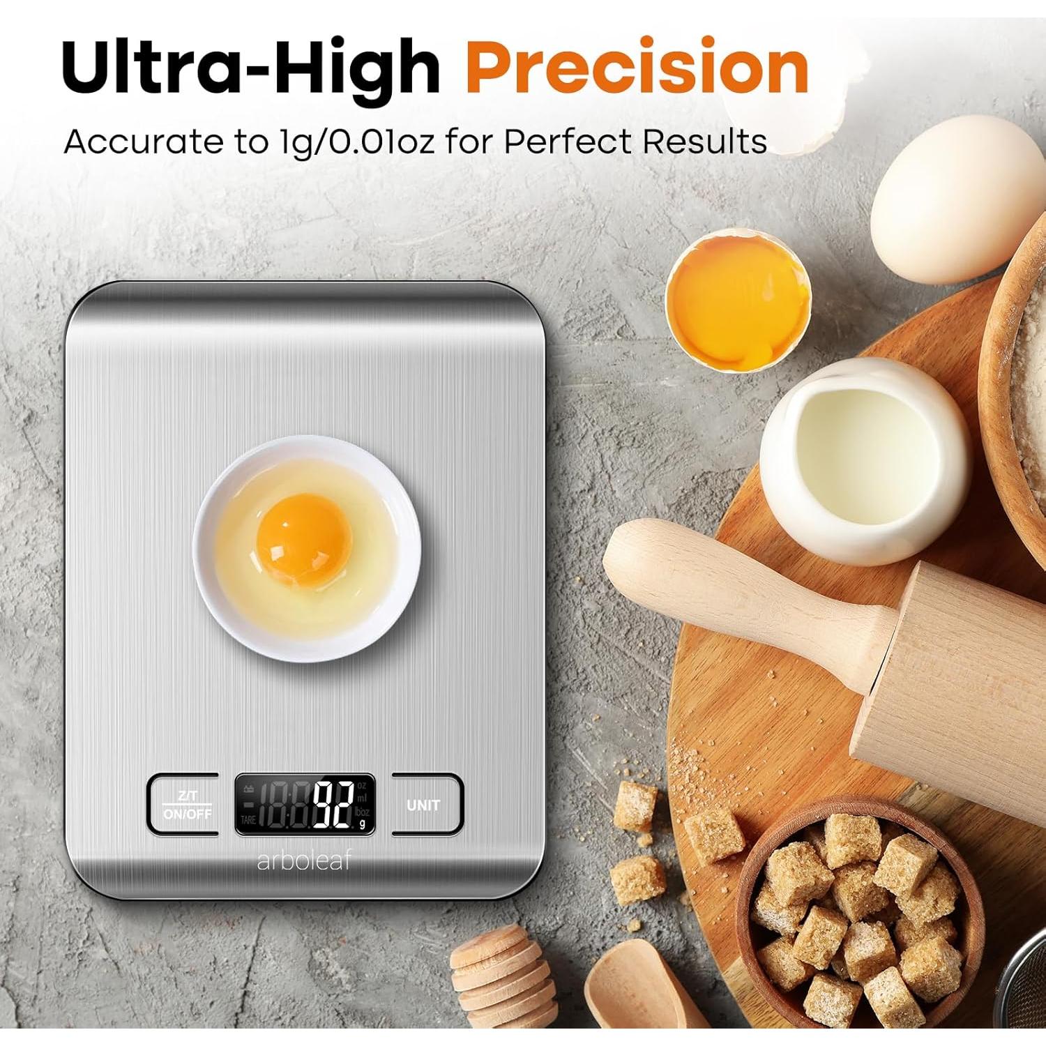 Escala de Cocina Digital Arboleaf 10kg Acero Inoxidable LCD