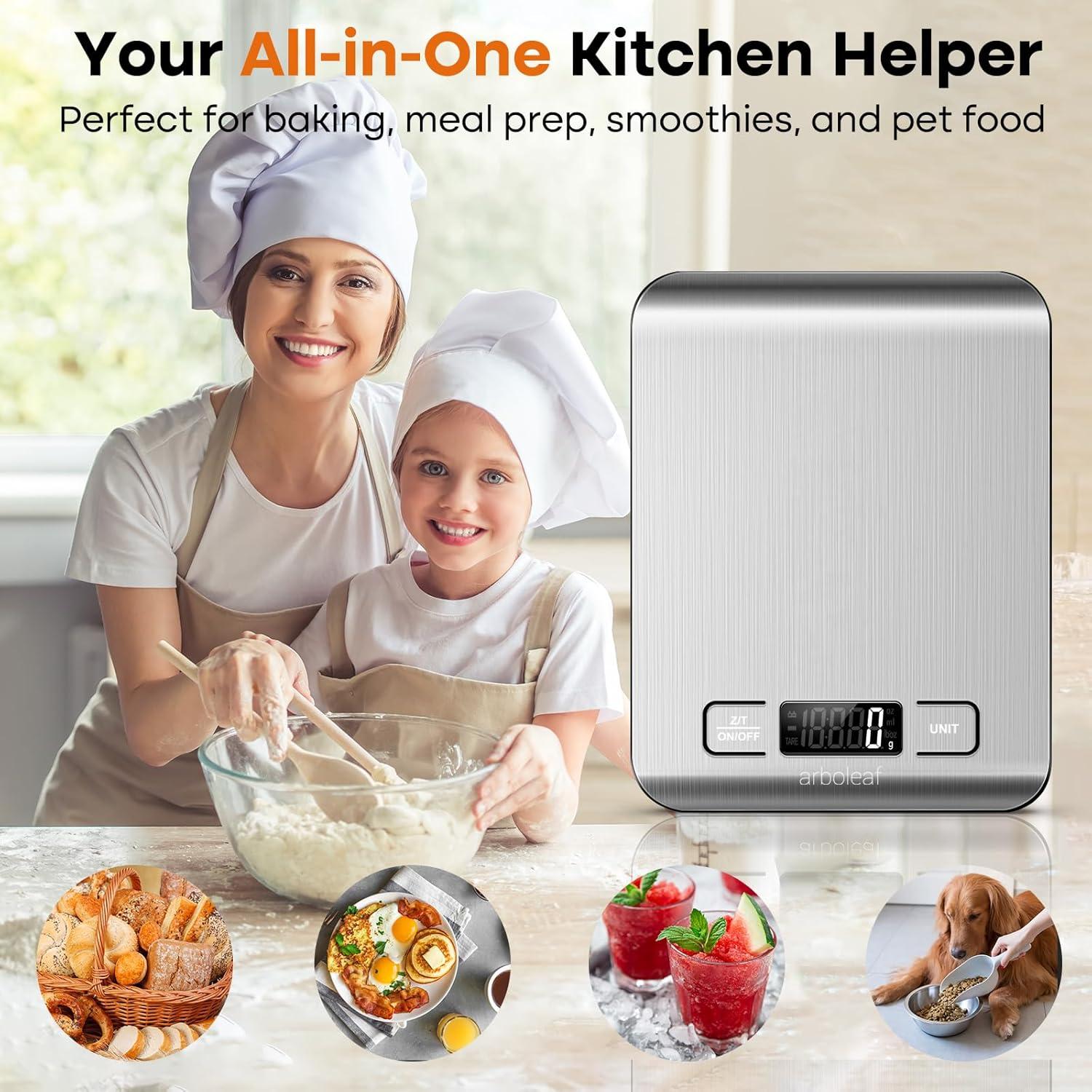 Escala de Cocina Digital Arboleaf 10kg Acero Inoxidable LCD