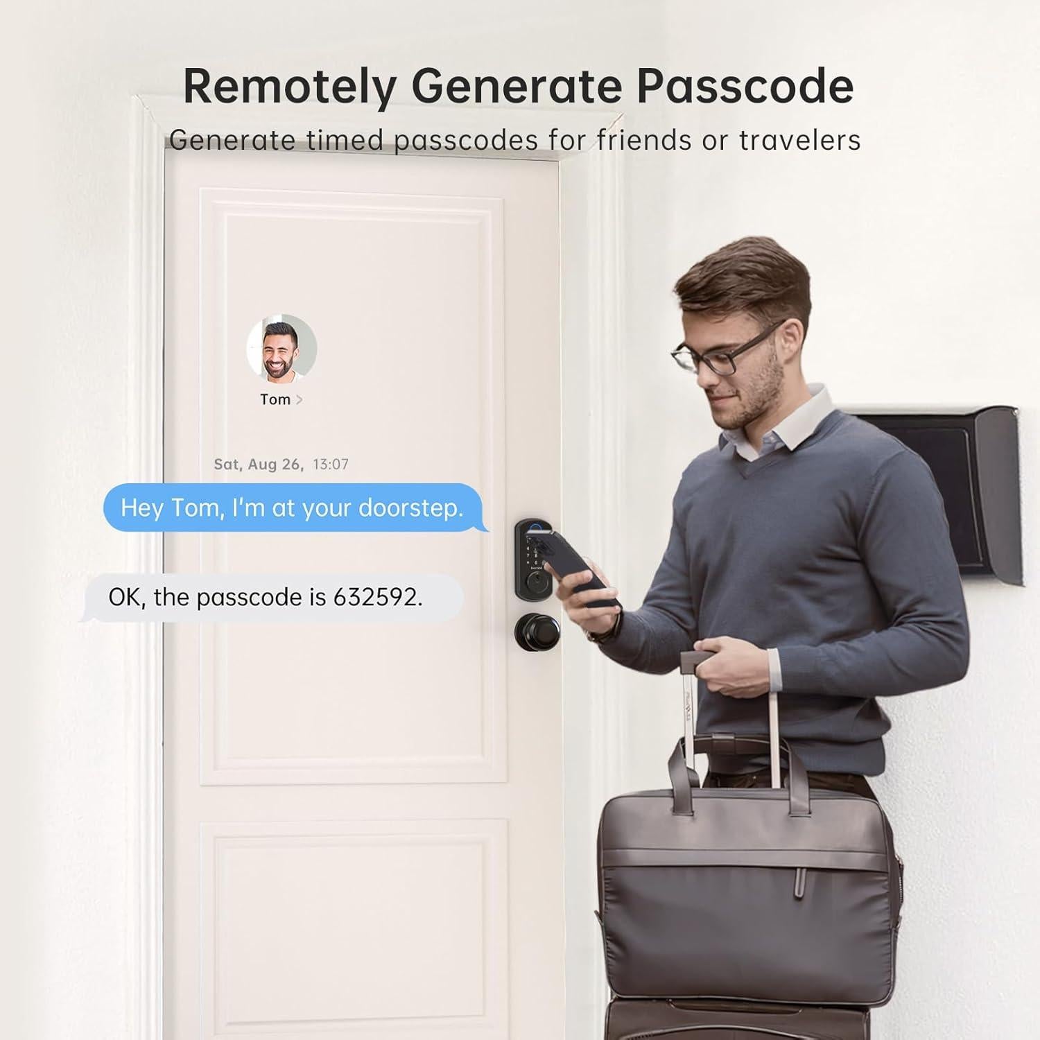 Cerradura Inteligente WiFi Hornbill con Manijas y Huella Dactilar