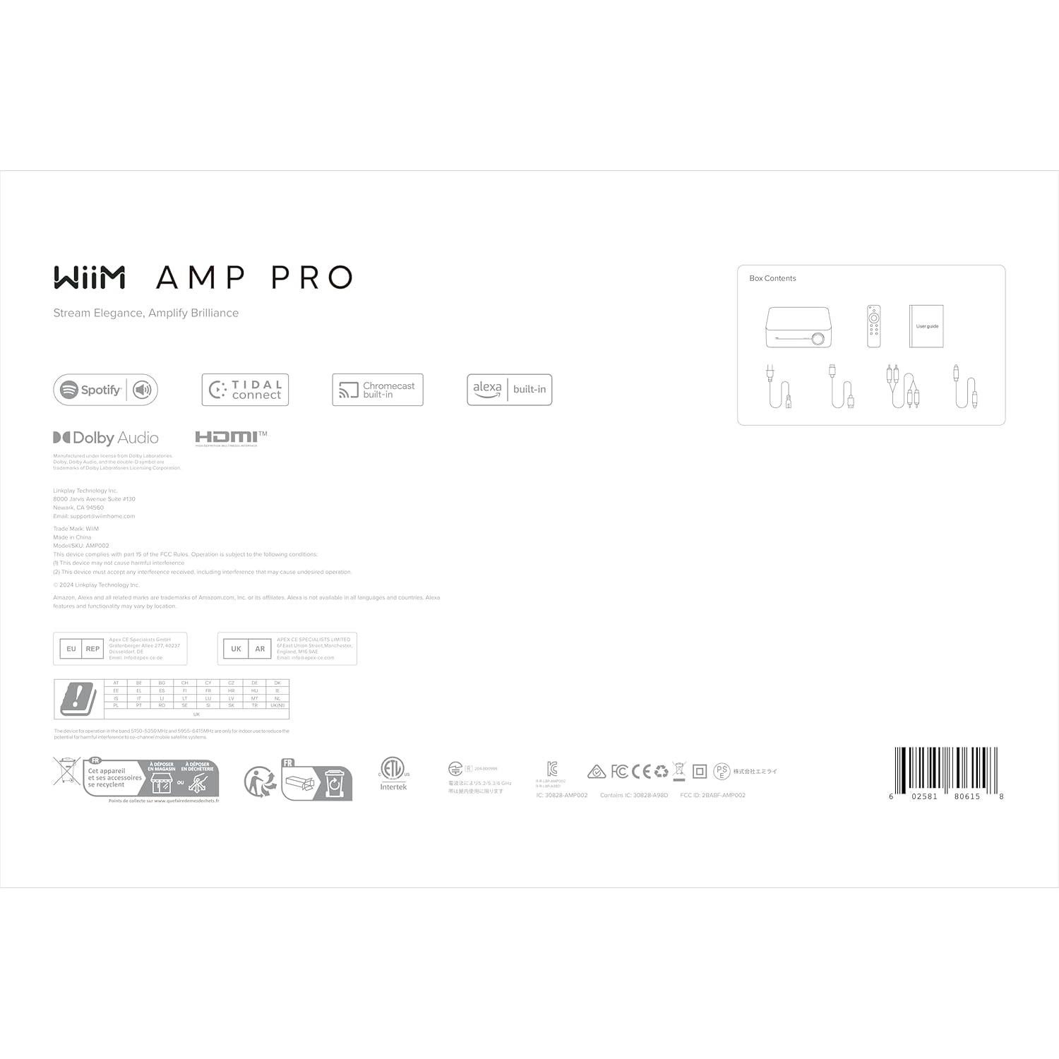 Amplificador Streaming WiiM Amp Pro - 60W/120W - Gris Oscuro