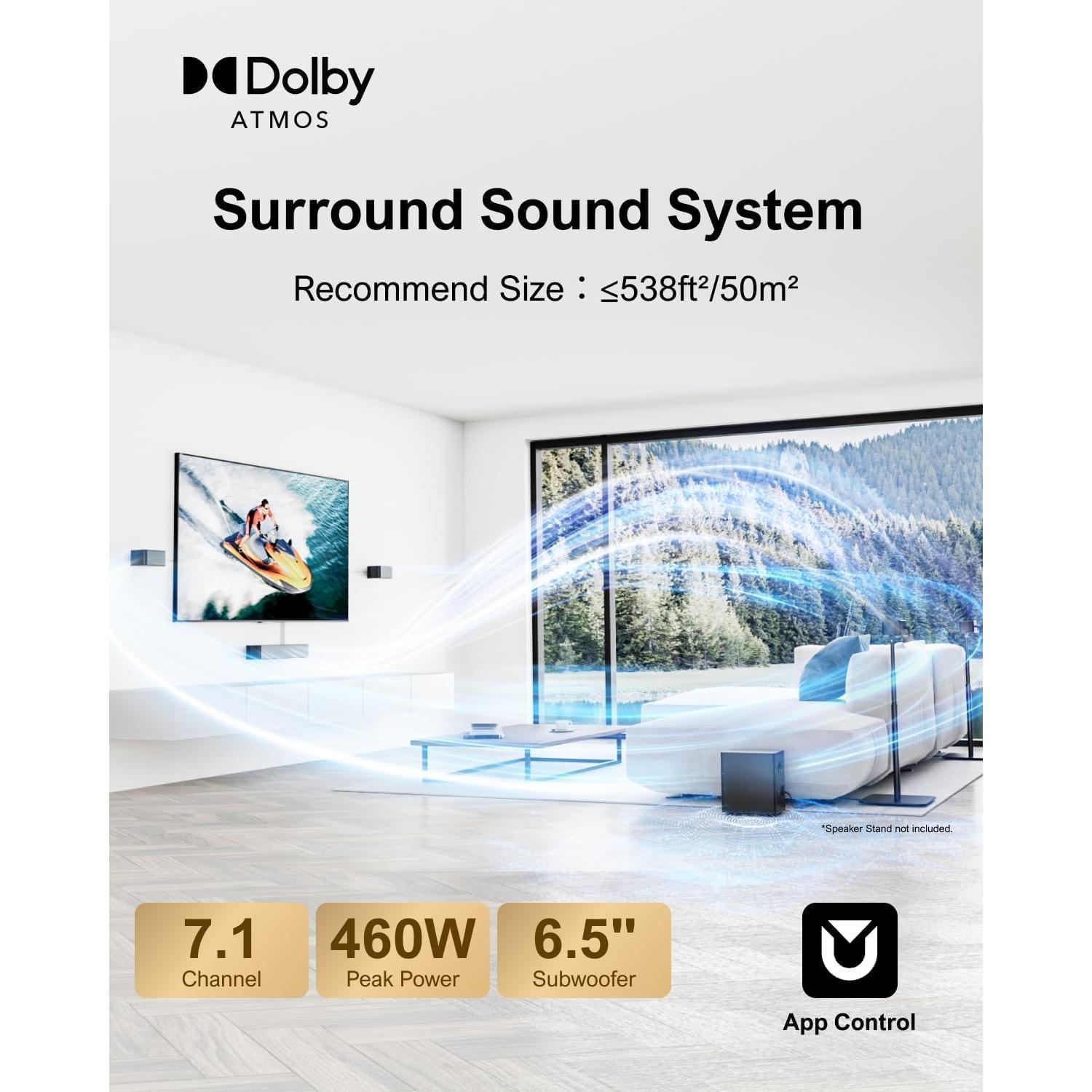 Sistema de Sonido Surround 7.1 ULTIMEA Poseidon D80 460W