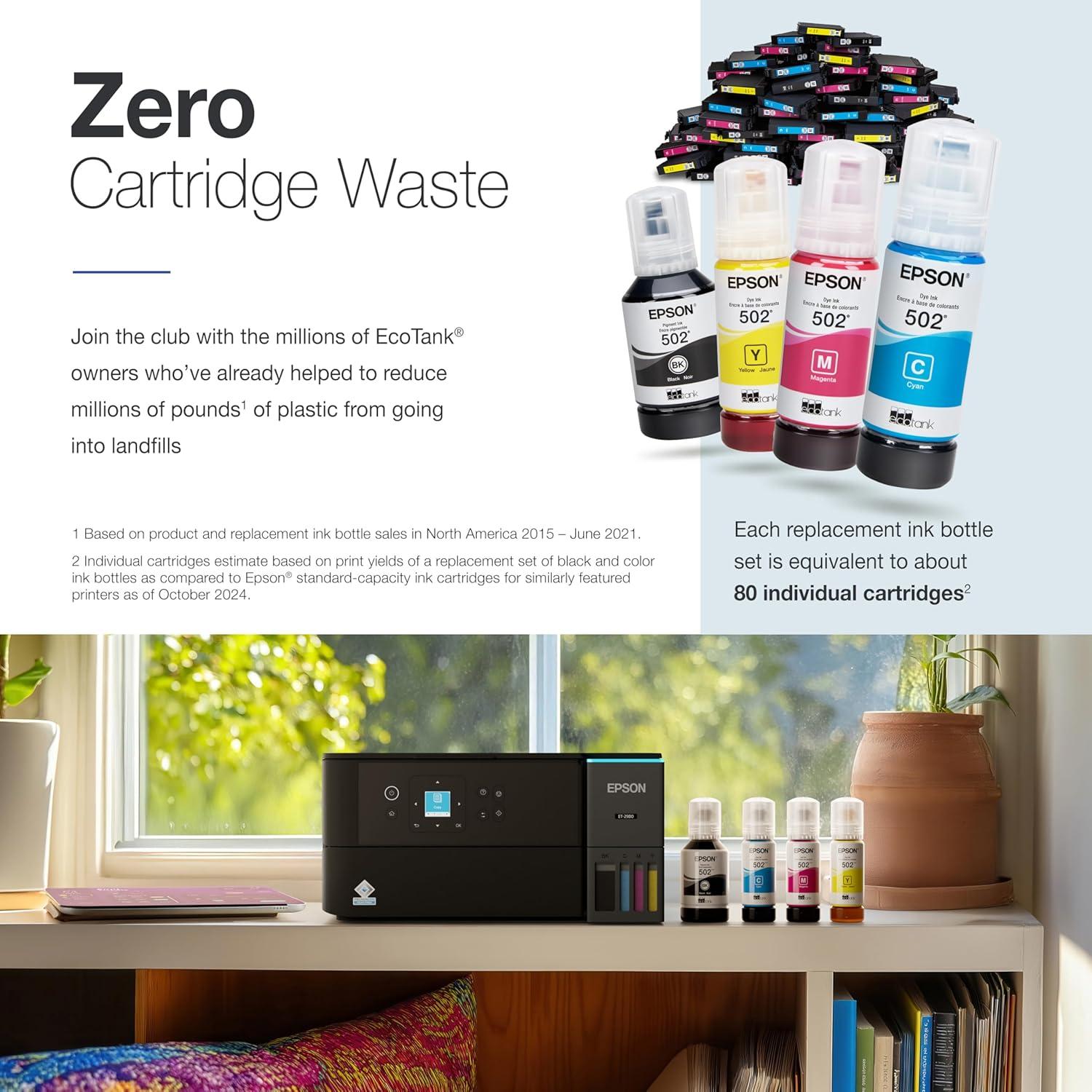 Impresora Epson EcoTank ET-2980 Todo-en-Uno Inalámbrica