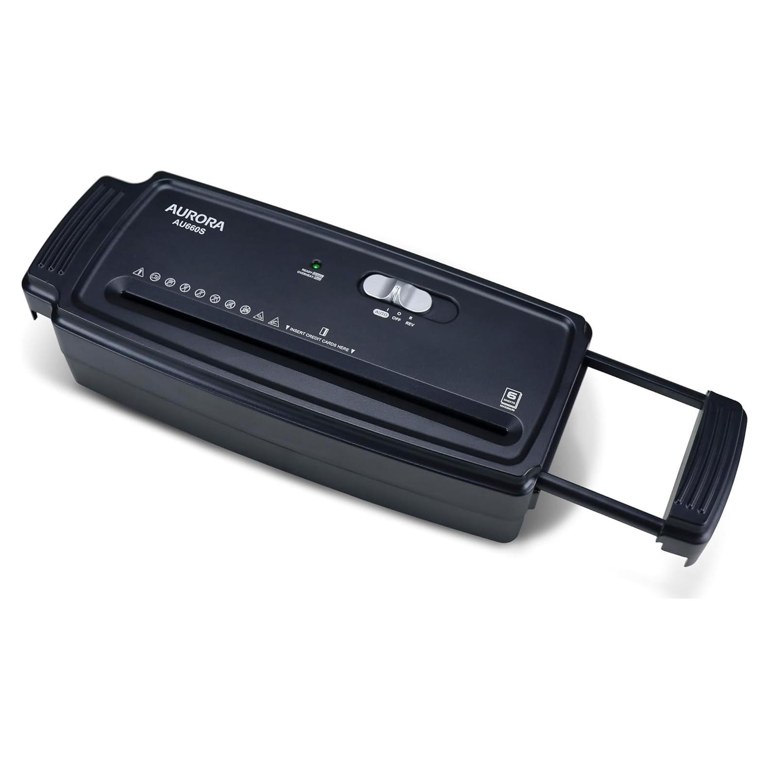 Trituradora de Papel Aurora AU660S 6 Hojas Corte en Tiras