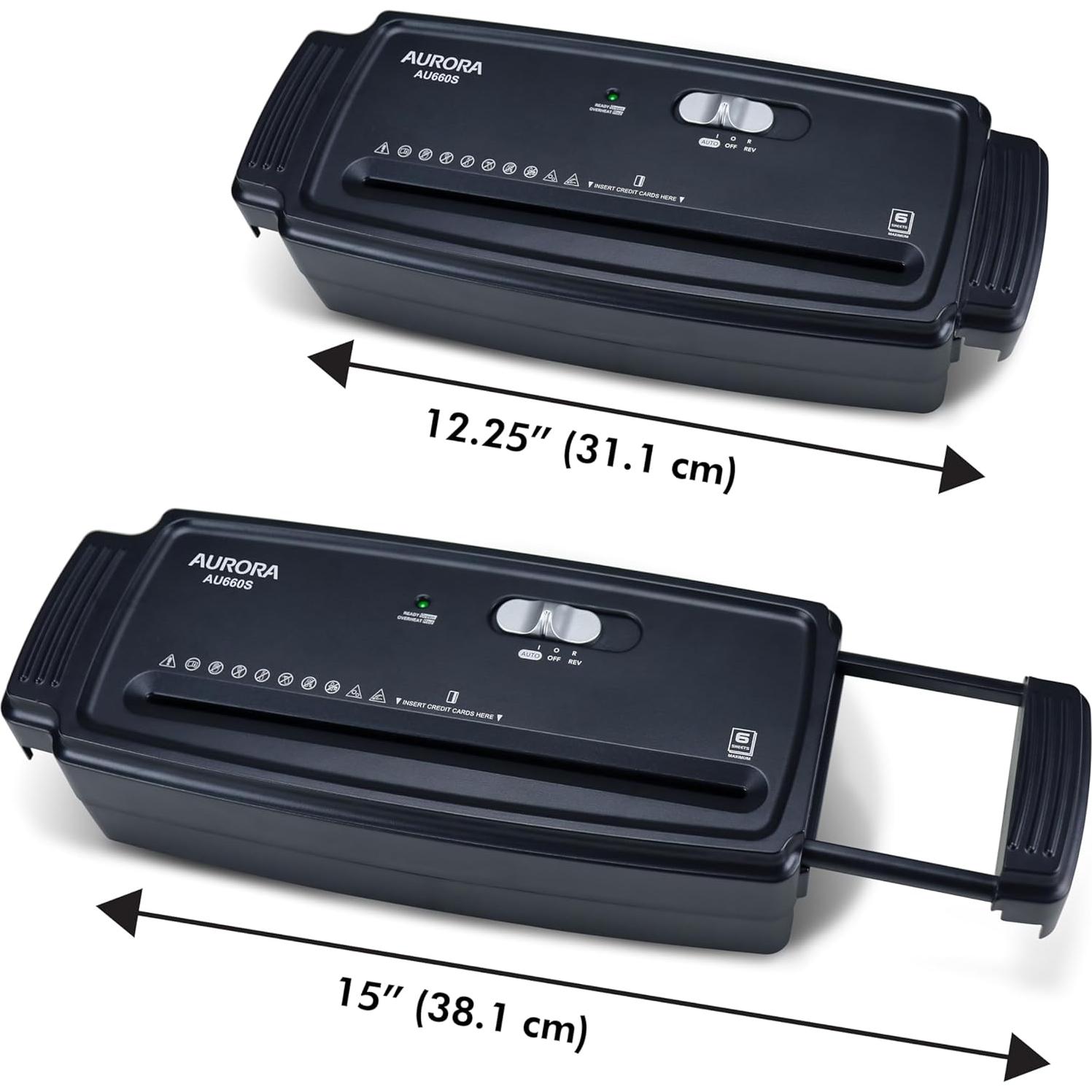 Trituradora de Papel Aurora AU660S 6 Hojas Corte en Tiras