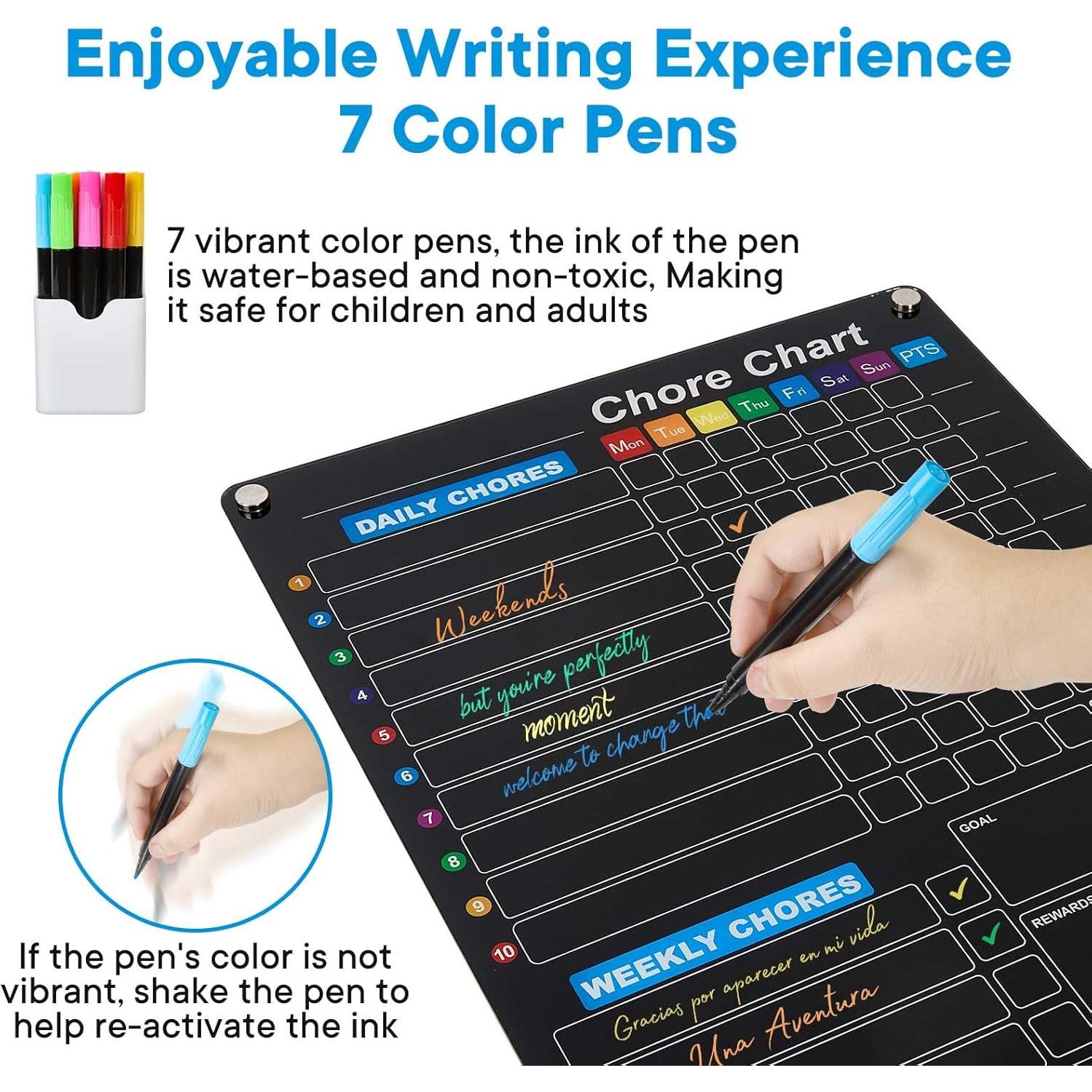 Paquete de 2 Tableros Magnéticos de Acrílico Negro 36.83x26.99cm