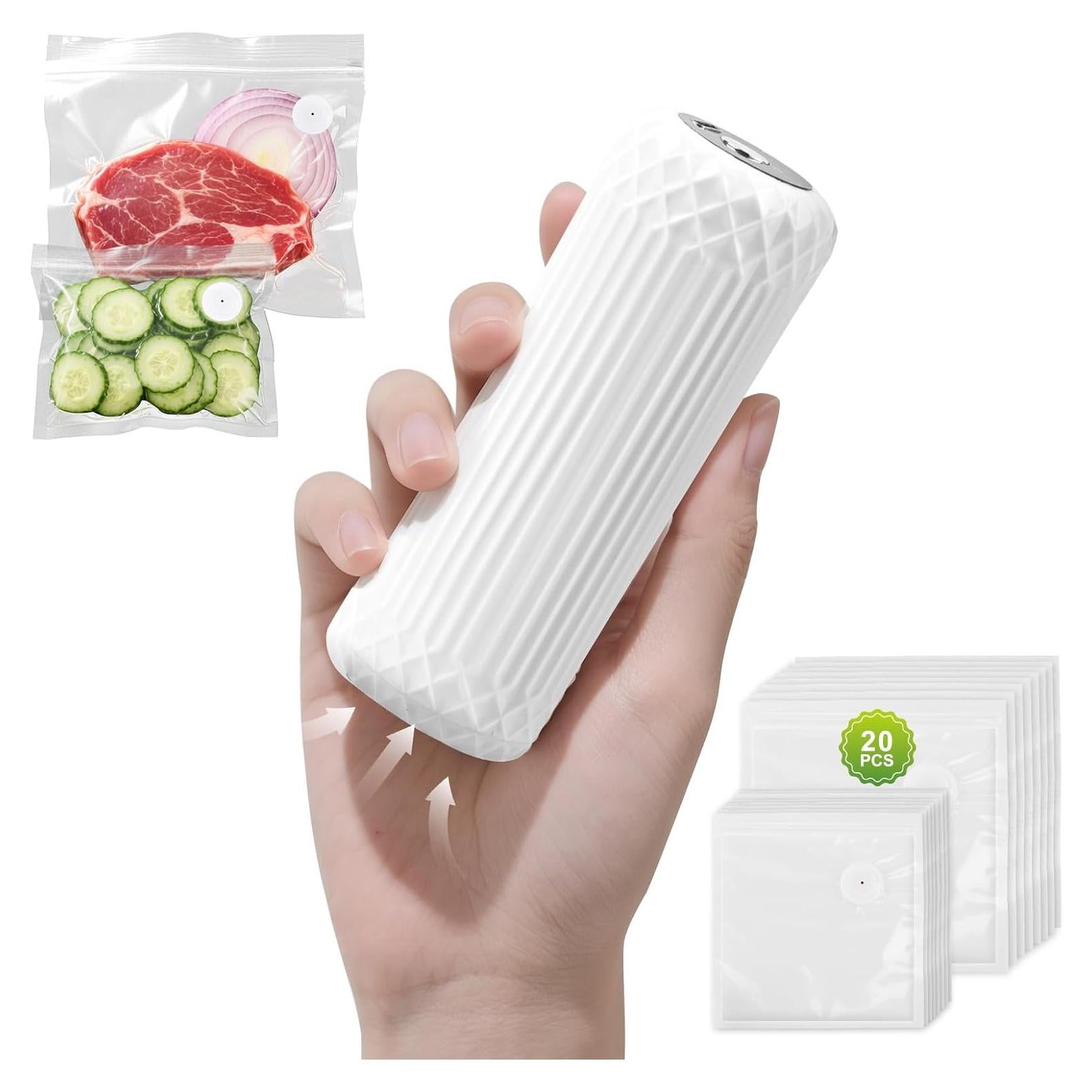 Sellador al vacío Oerdoh Mini portátil con 20 bolsas reutilizables