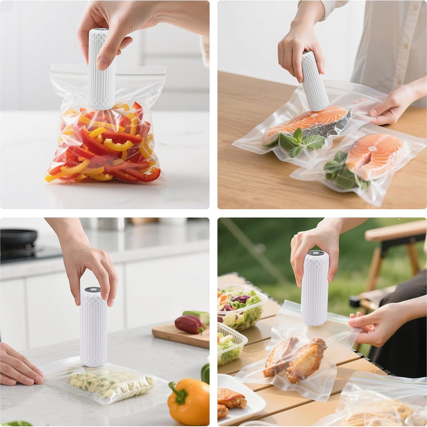 Sellador al vacío Oerdoh Mini portátil con 20 bolsas reutilizables