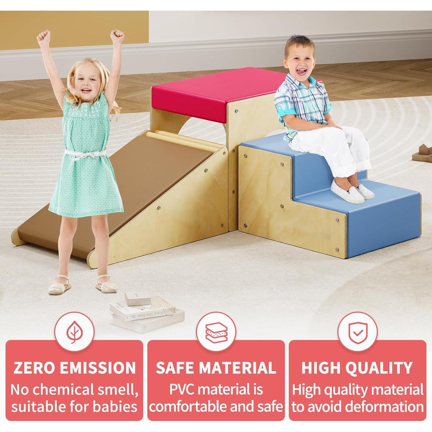 Conjunto de Escalada Pikler MOOITZ 3 en 1 para Niños Azul