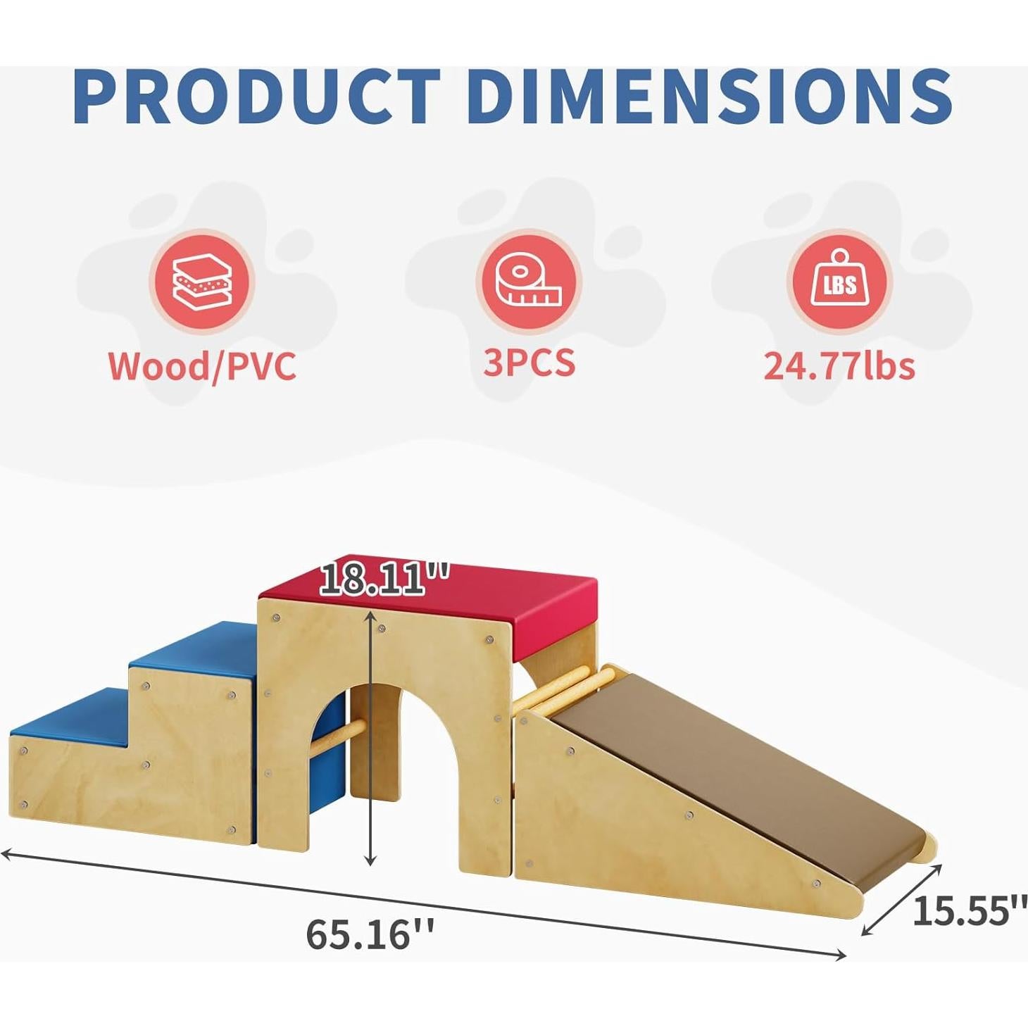 Conjunto de Escalada Pikler MOOITZ 3 en 1 para Niños Azul