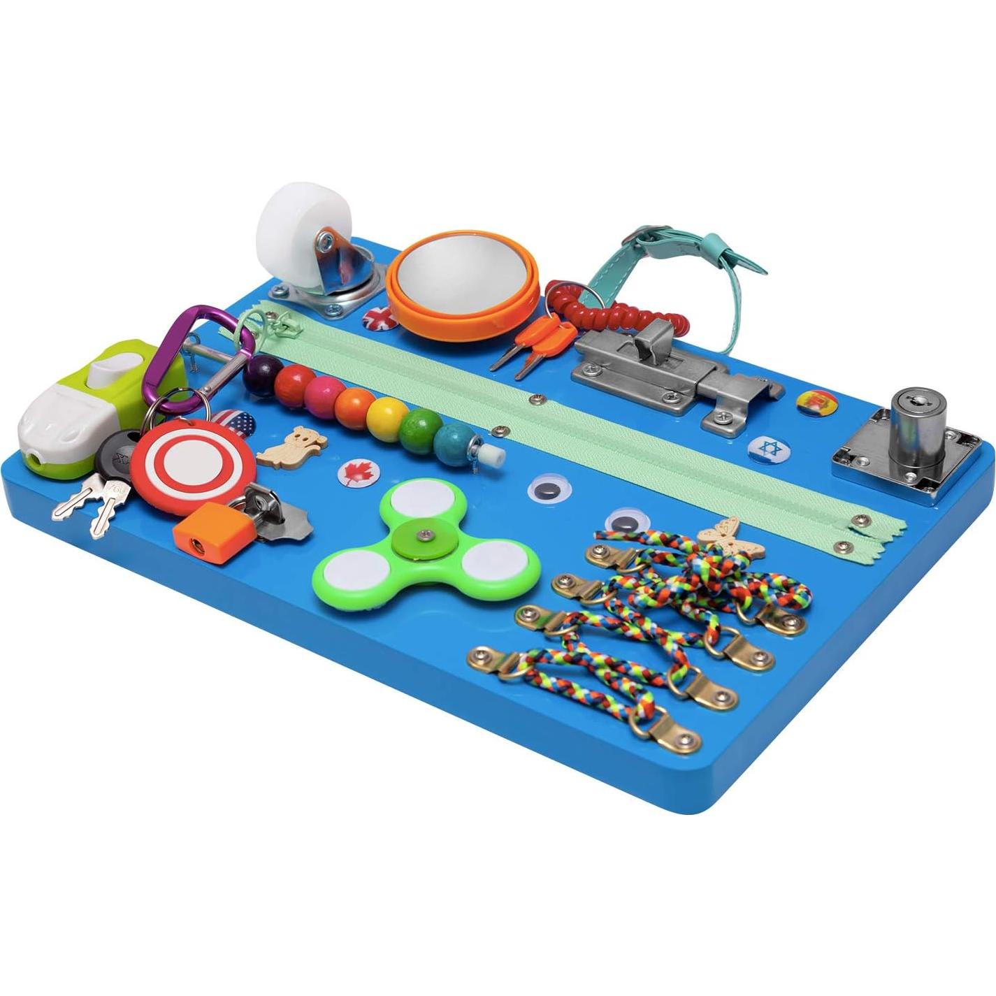 Tablero Ocupado Montessori YIBAI Azul para Habilidades Motoras