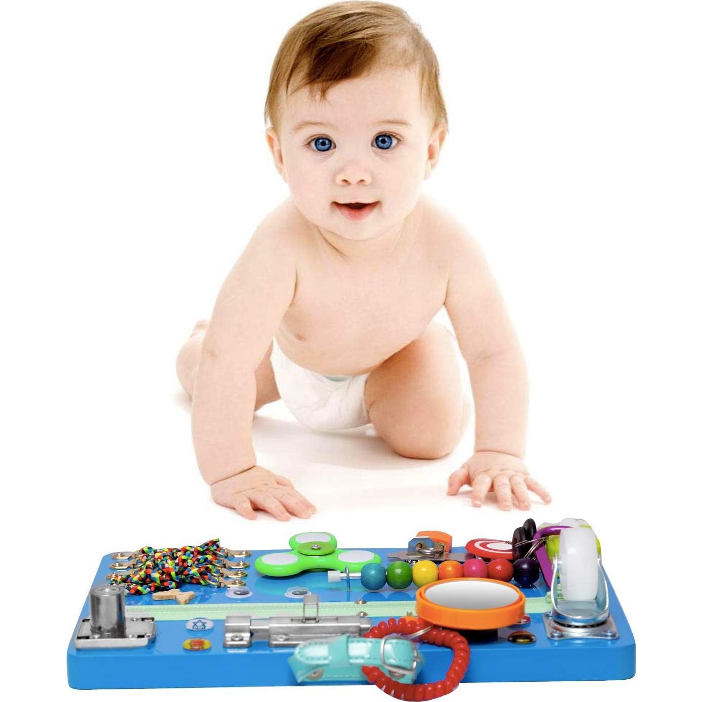 Tablero Ocupado Montessori YIBAI Azul para Habilidades Motoras