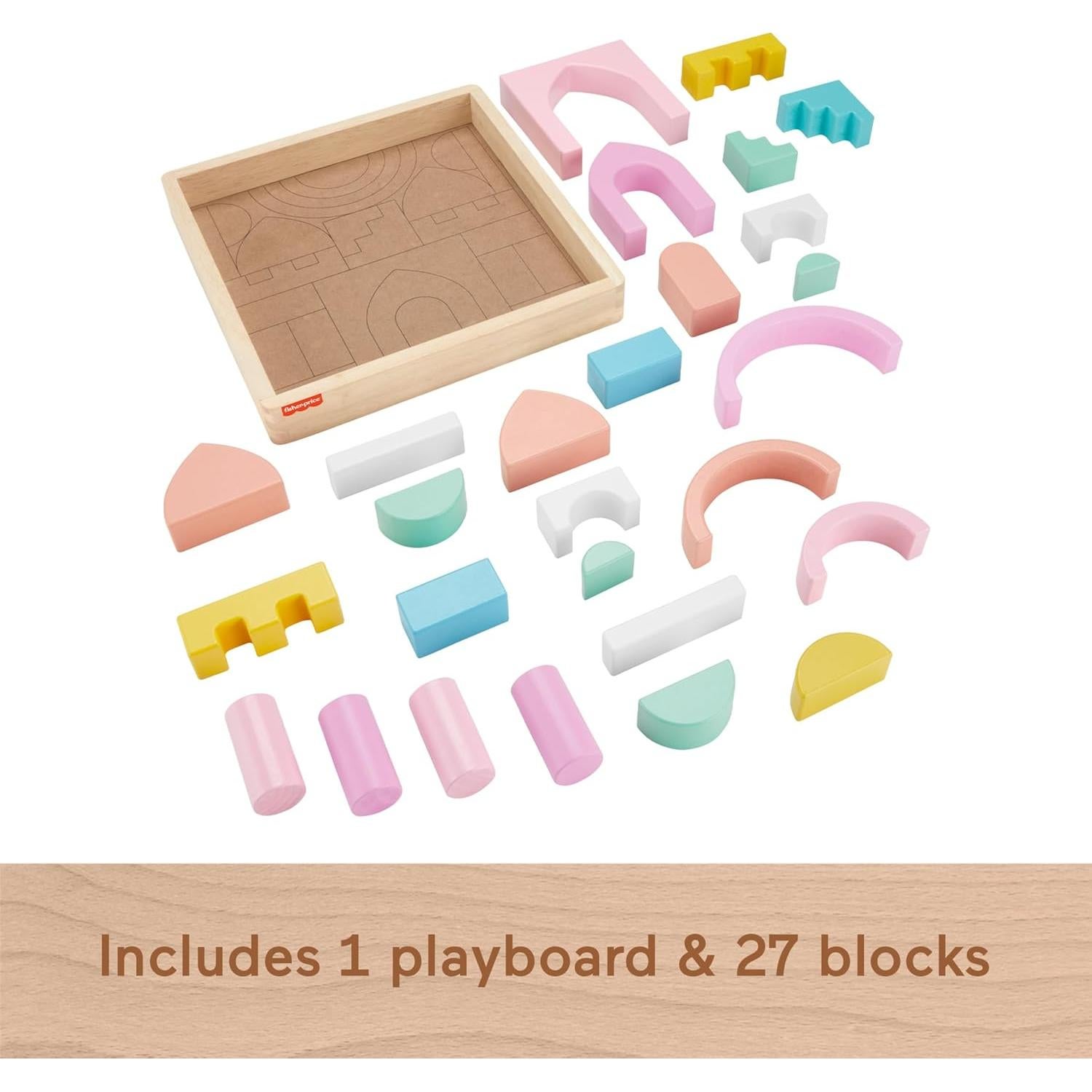 Juego de Bloques de Castillo de Madera Fisher-Price 28 Piezas