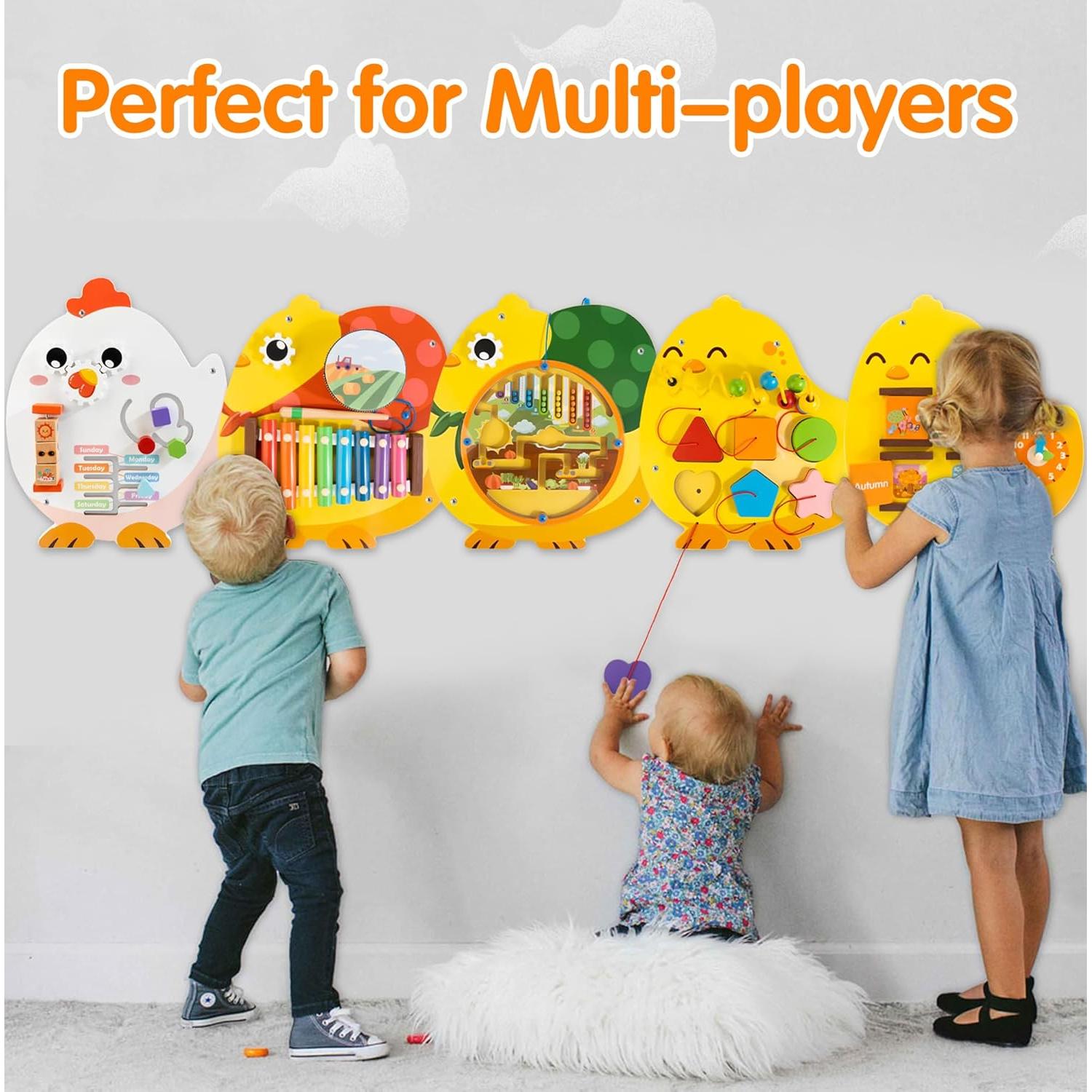 Panel de Pared Sensorial Chick Squad 11 en 1 para Niños