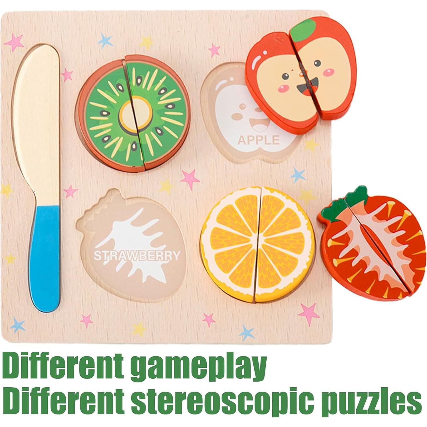 Rompecabezas de Madera CUCOS Frutas 18.03 cm para Niños 1-5 Años