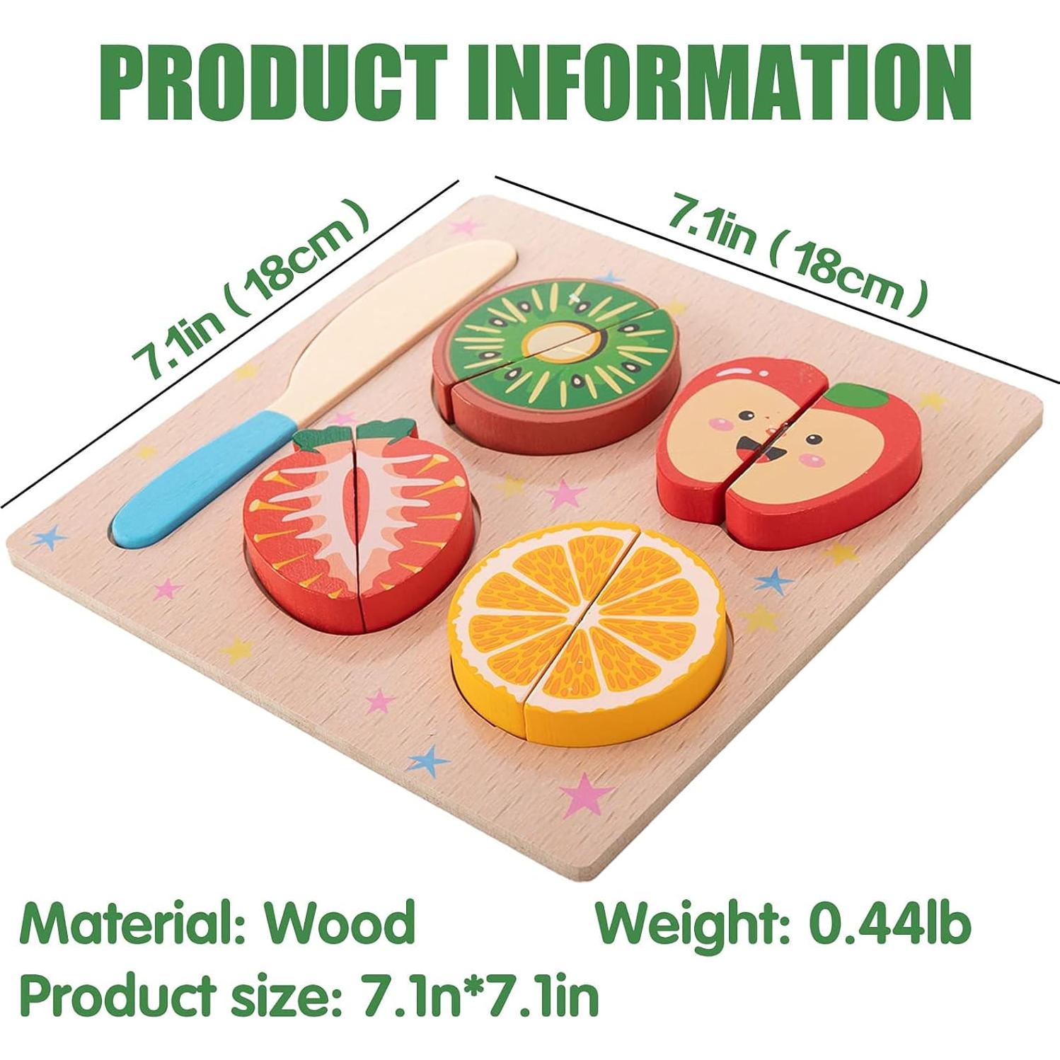 Rompecabezas de Madera CUCOS Frutas 18.03 cm para Niños 1-5 Años