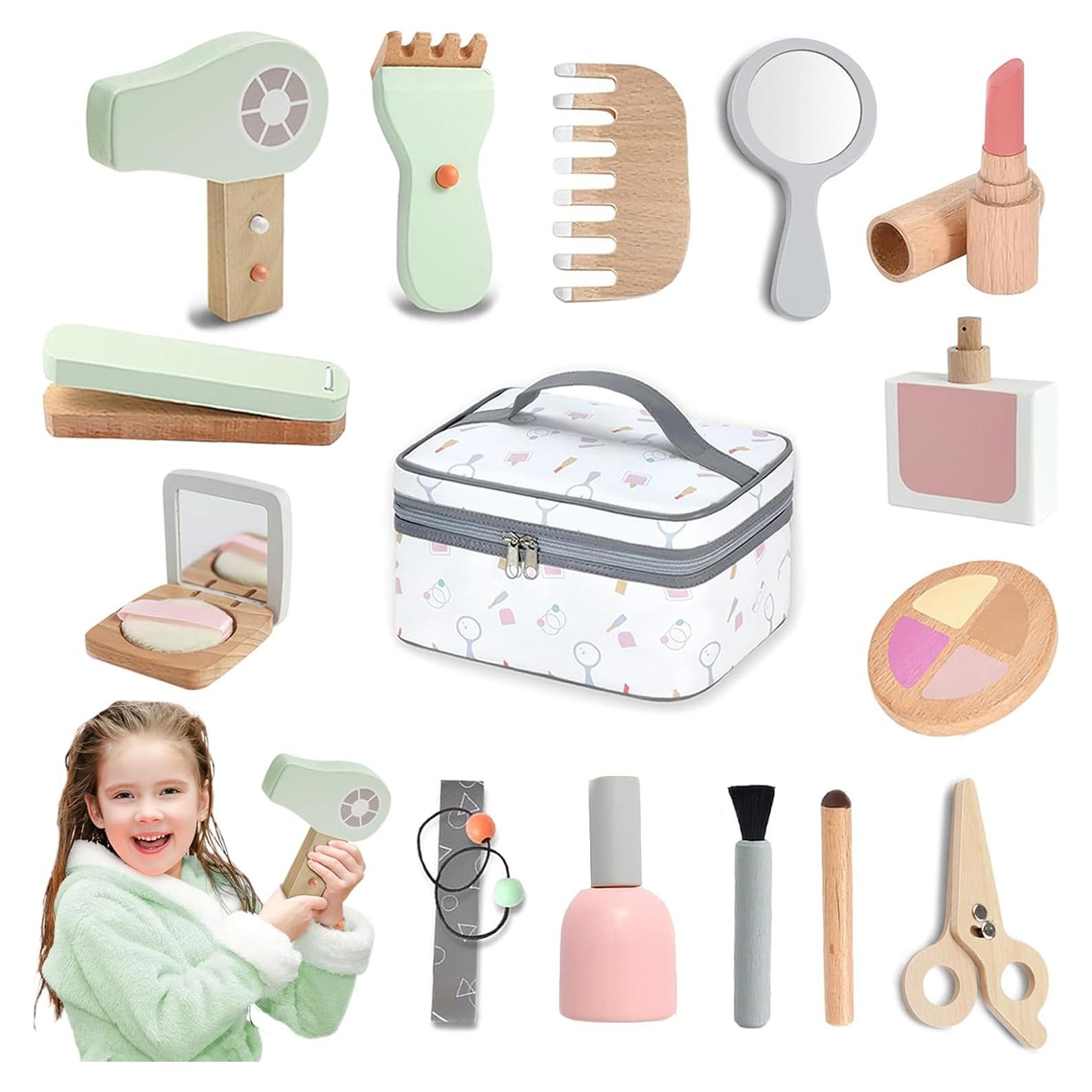 Juego de Maquillaje de Madera KIDBSET para Niñas 3-8 Años