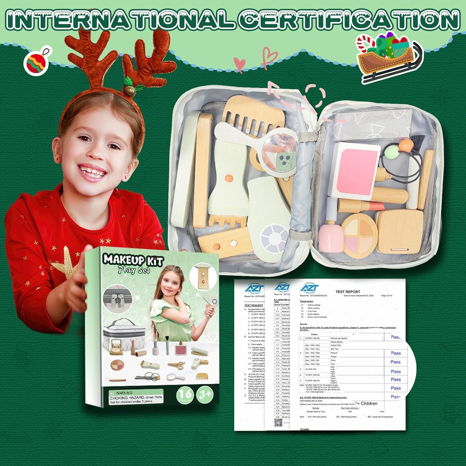 Juego de Maquillaje de Madera KIDBSET para Niñas 3-8 Años