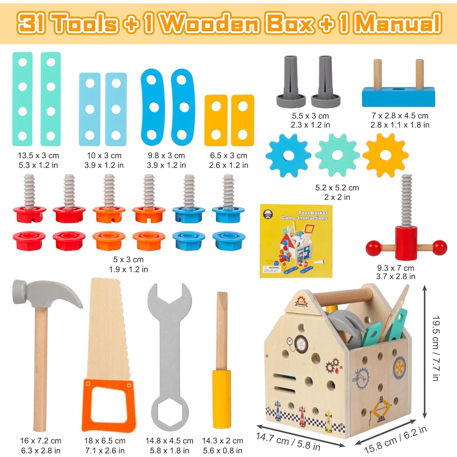 Kit de Herramientas Montessori ALLABC - 33 Piezas para Niños