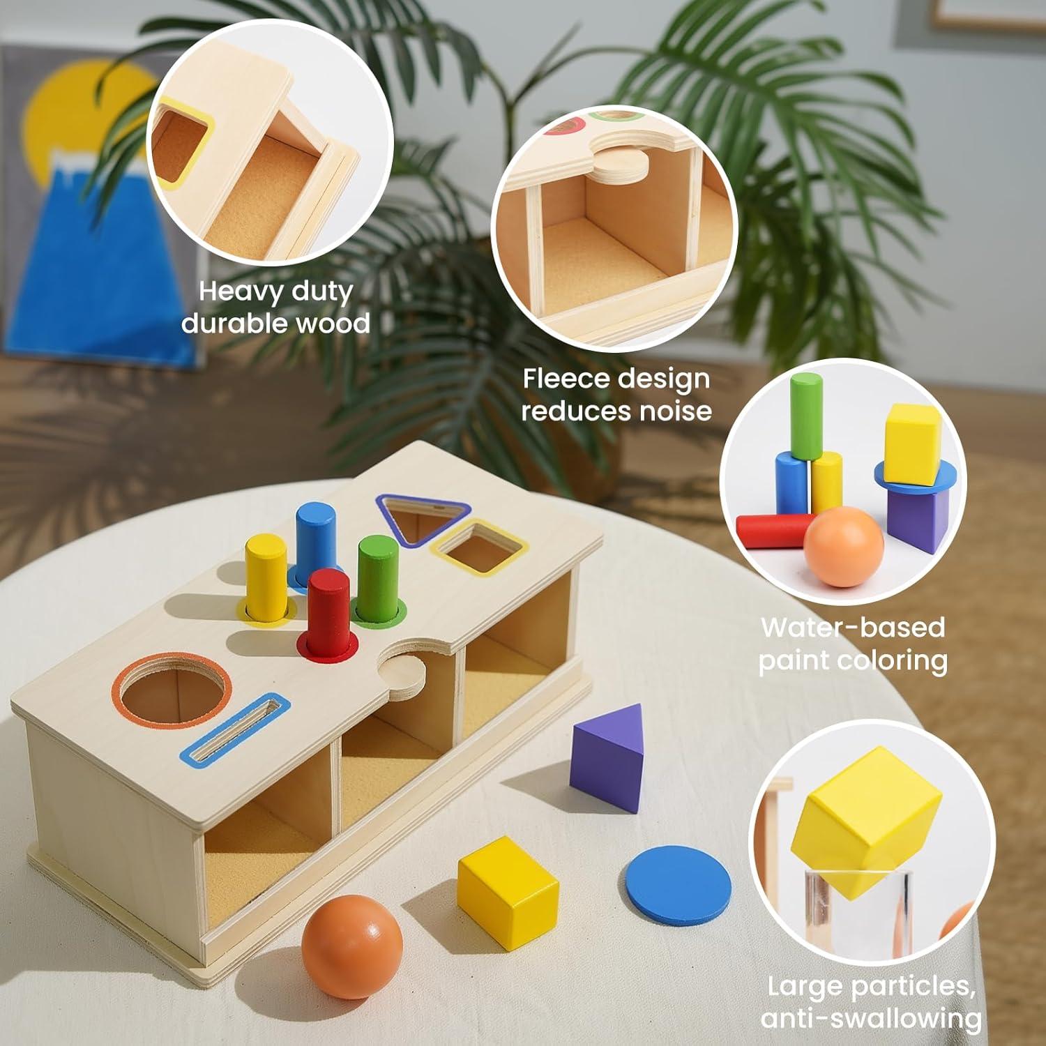 Juguete Montessori de Madera WoodenEdu Clasificador de Colores y Formas
