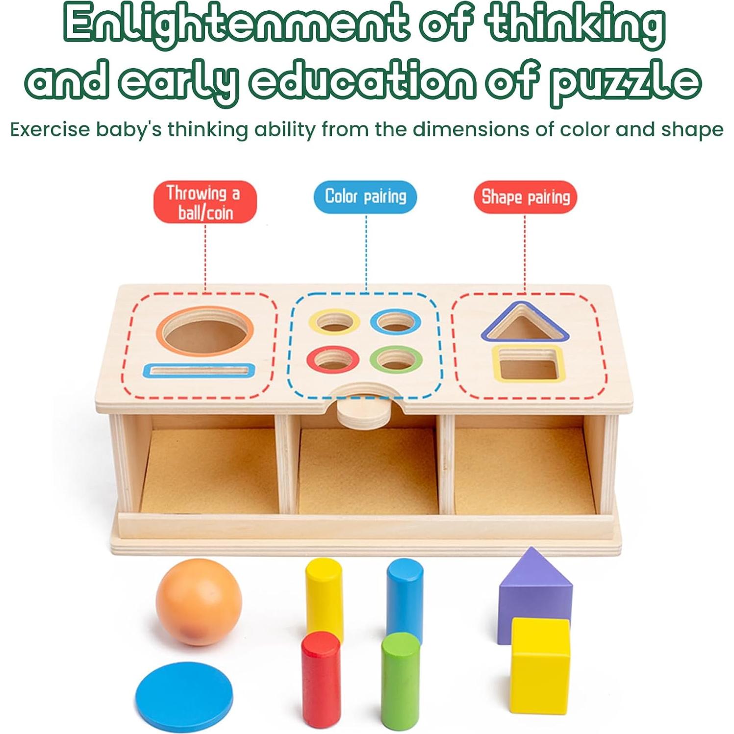 Juguete Montessori de Madera WoodenEdu Clasificador de Colores y Formas