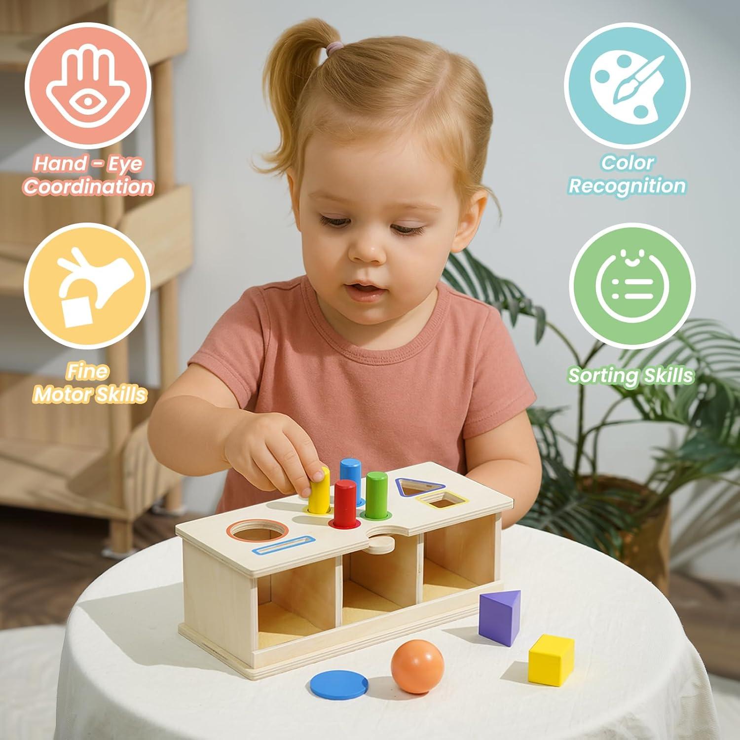 Juguete Montessori de Madera WoodenEdu Clasificador de Colores y Formas