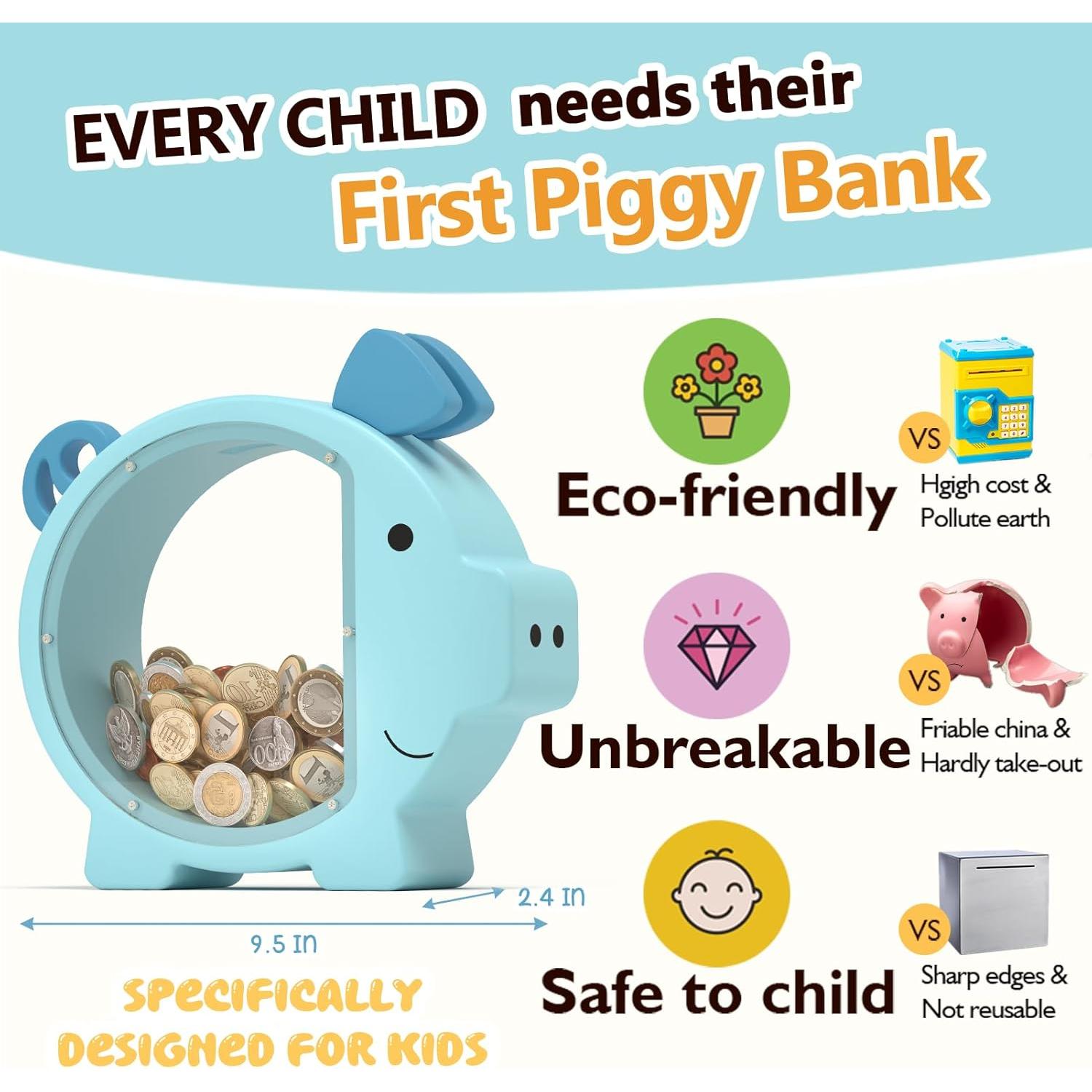 Hucha de Madera Summidate Azul Estándar para Ahorro Infantil