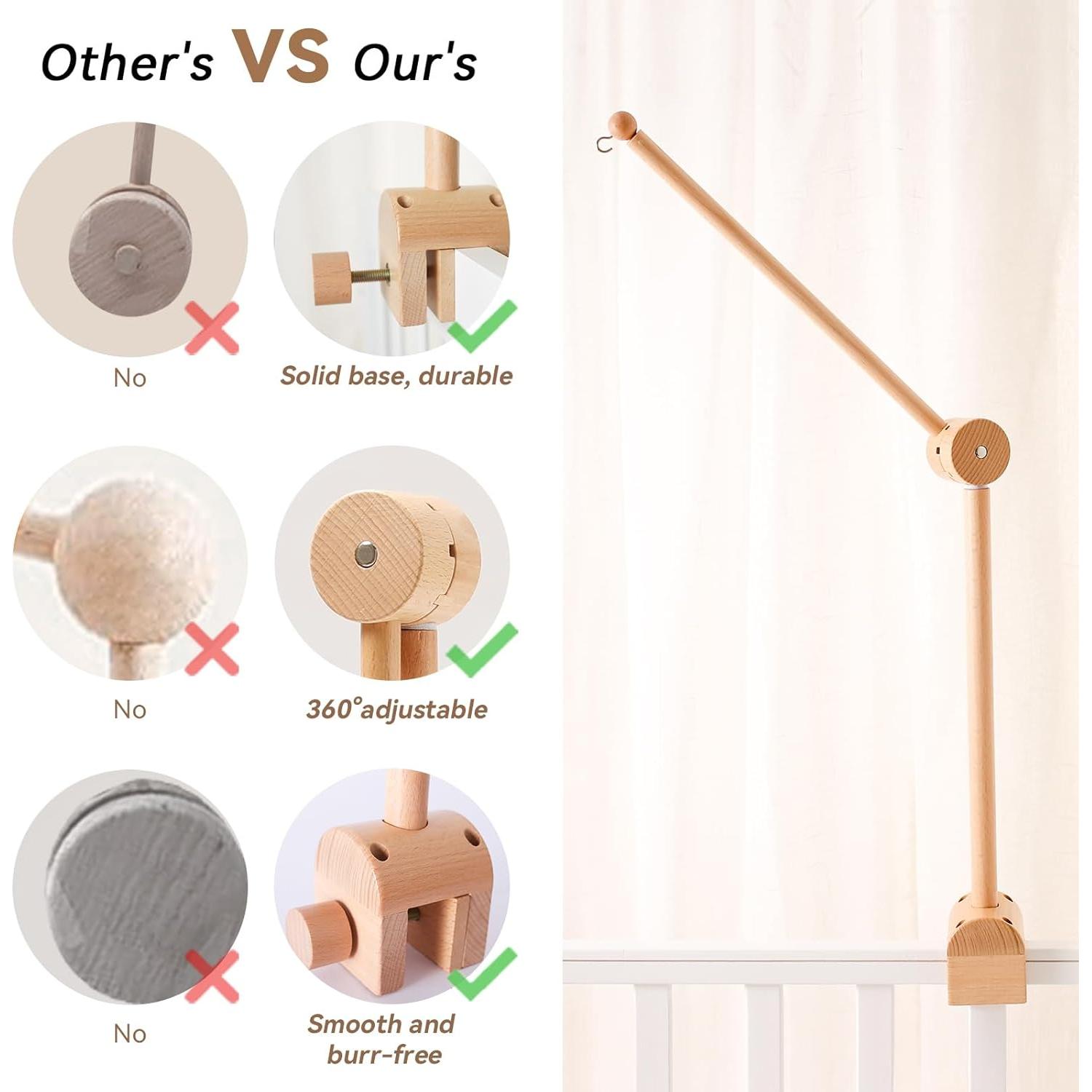 Soporte de Móvil para Cuna de Madera Ajustable Vamos a Hacer