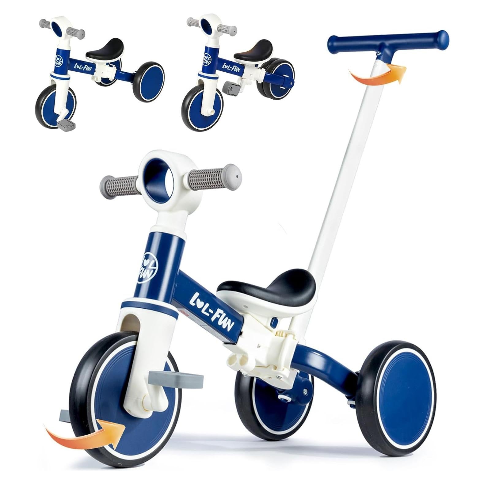 Triciclo LOL-FUN 5 en 1 para Niños 1-4 Años Azul