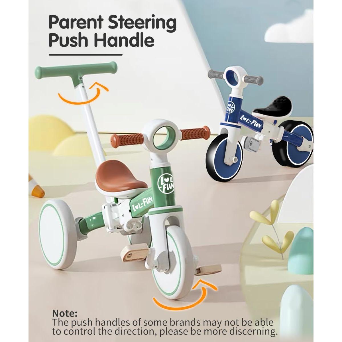 Triciclo LOL-FUN 5 en 1 para Niños 1-4 Años Azul