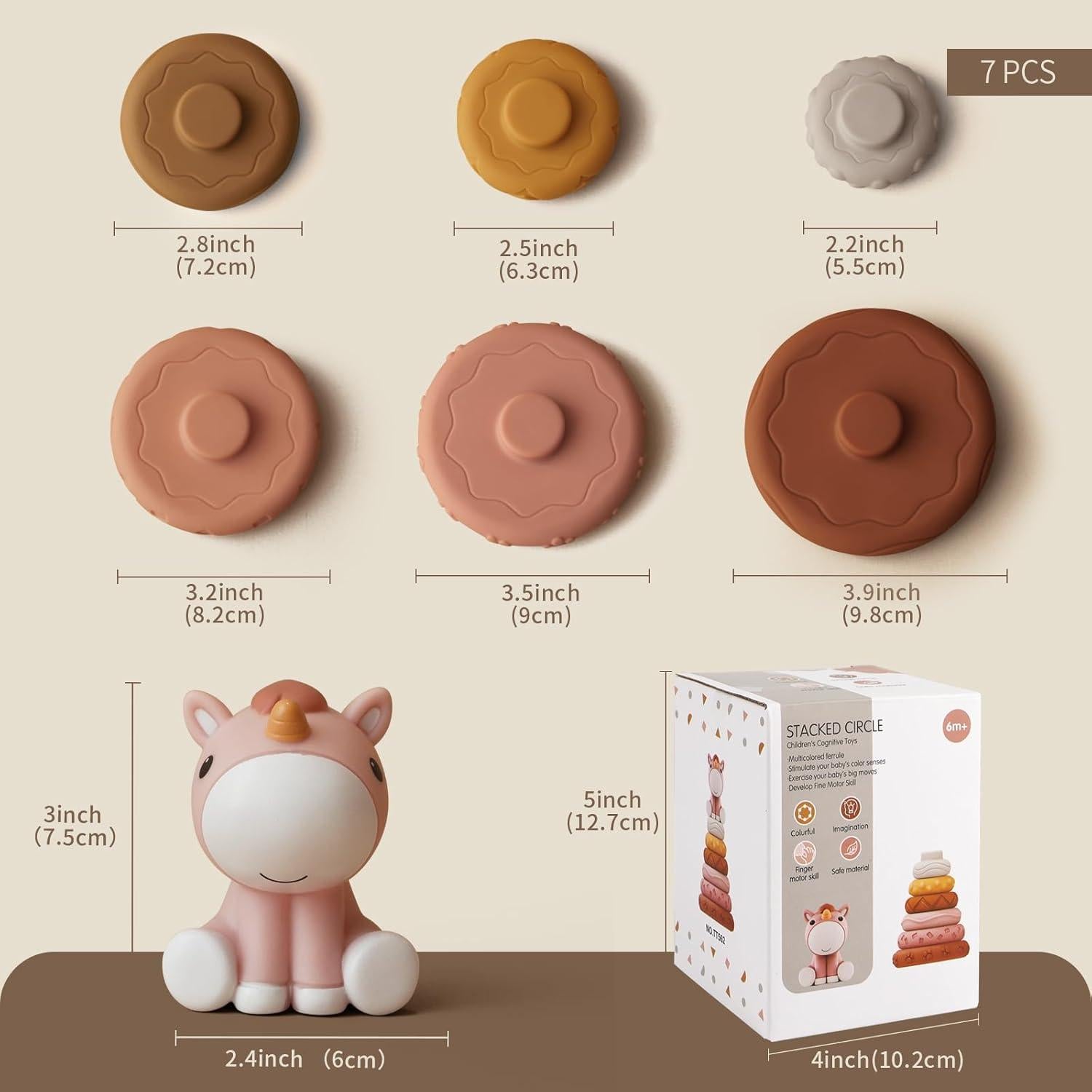 Juguetes Apilables y Mordedores Nueplay Caballo Rosa 7 Pcs