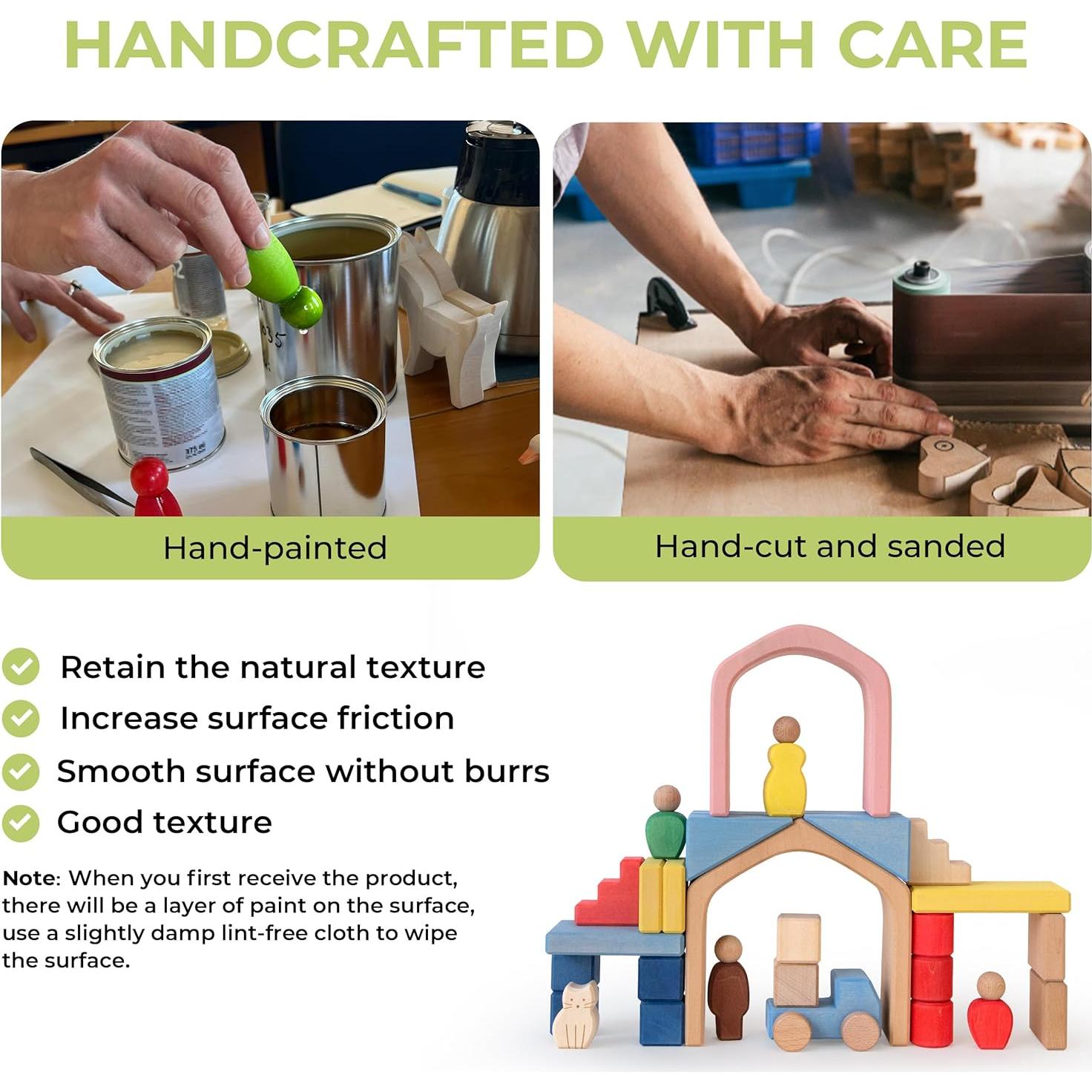 Bloques de Construcción de Madera AVDAR Set de Viaje 34 Piezas