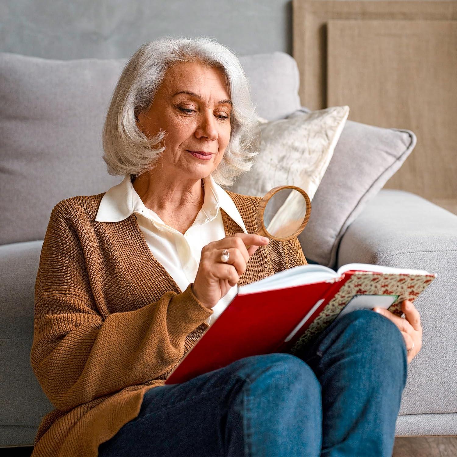 Lupa de Mano 10X NANAOUS 75 mm Lente de Vidrio Antirrayas