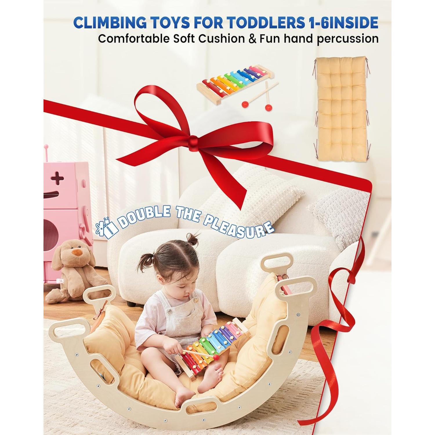 Conjunto Triángulo Pikler Saryocy 8 en 1 para Niños 1-6 Años