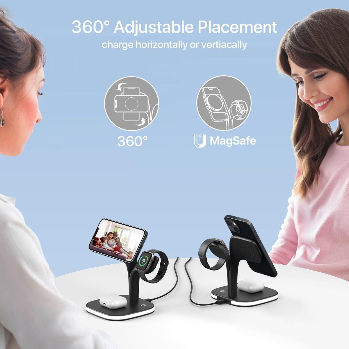 Estación de Carga Inalámbrica EXW 3 en 1 para iPhone y Apple Watch