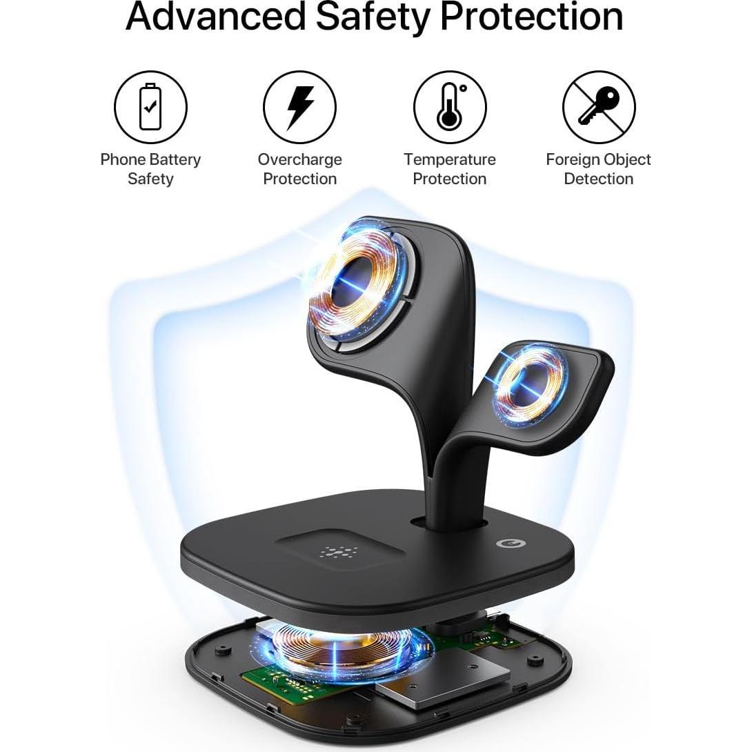 Estación de Carga Inalámbrica EXW 3 en 1 para iPhone y Apple Watch