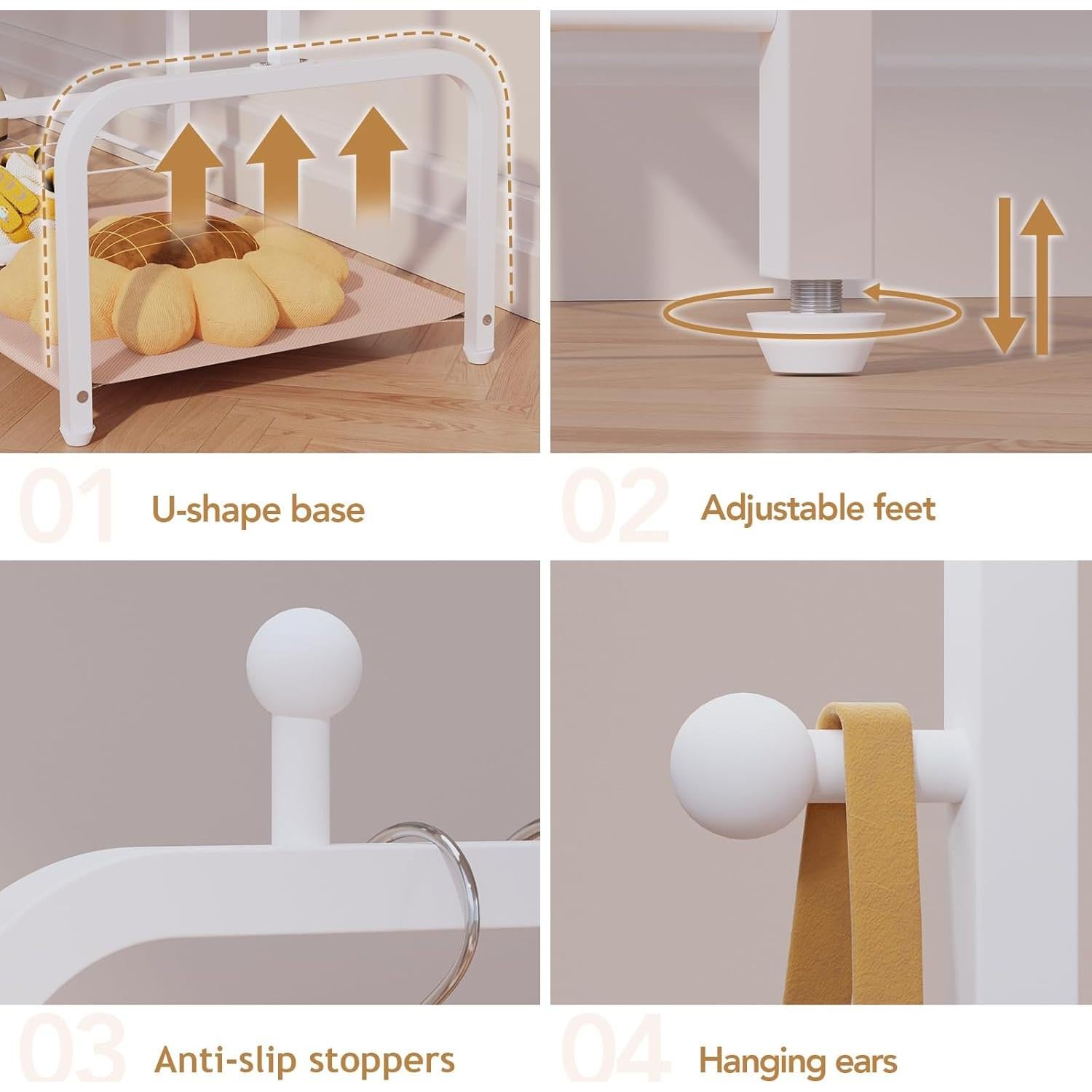 Perchero para Niños BBLIKE Rosa con Estante y Cajas de Almacenamiento