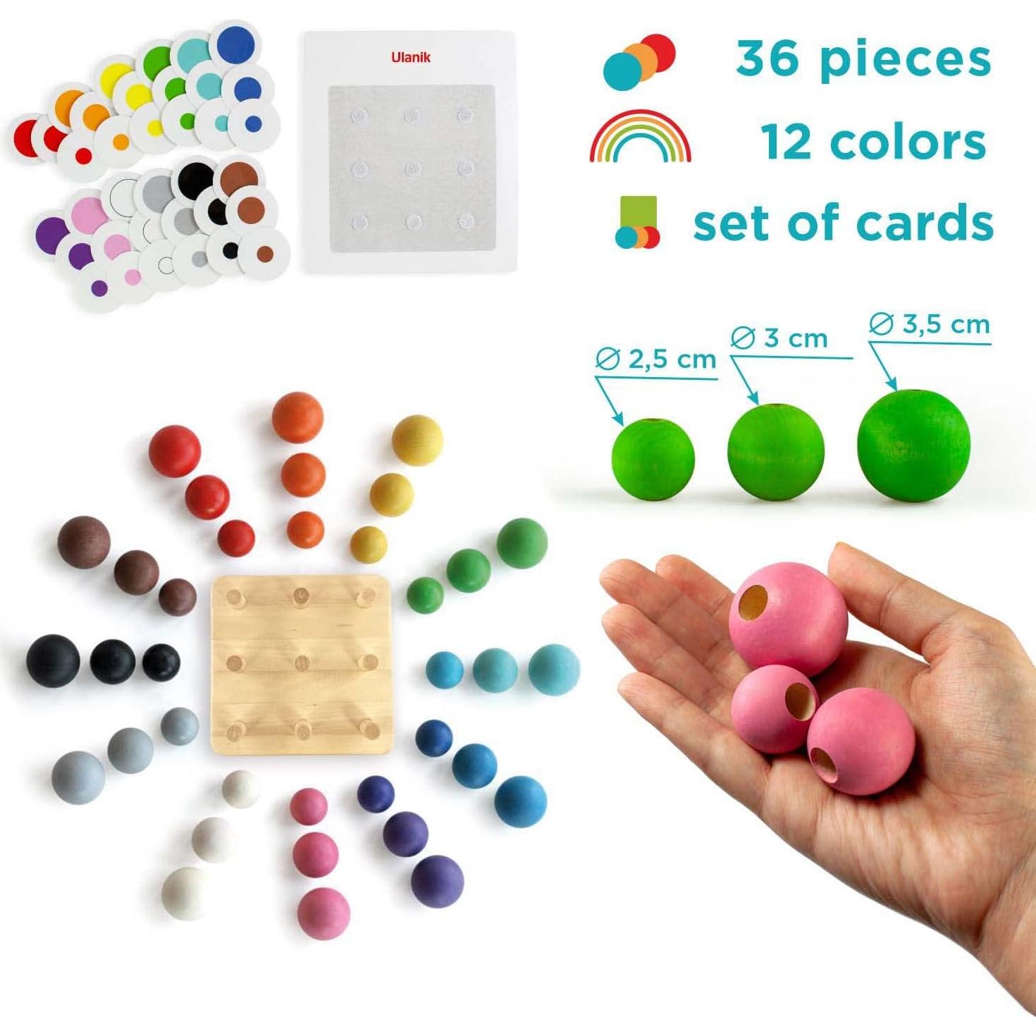 Juguete Montessori Ulanik - 36 Piezas de Clasificación de Colores